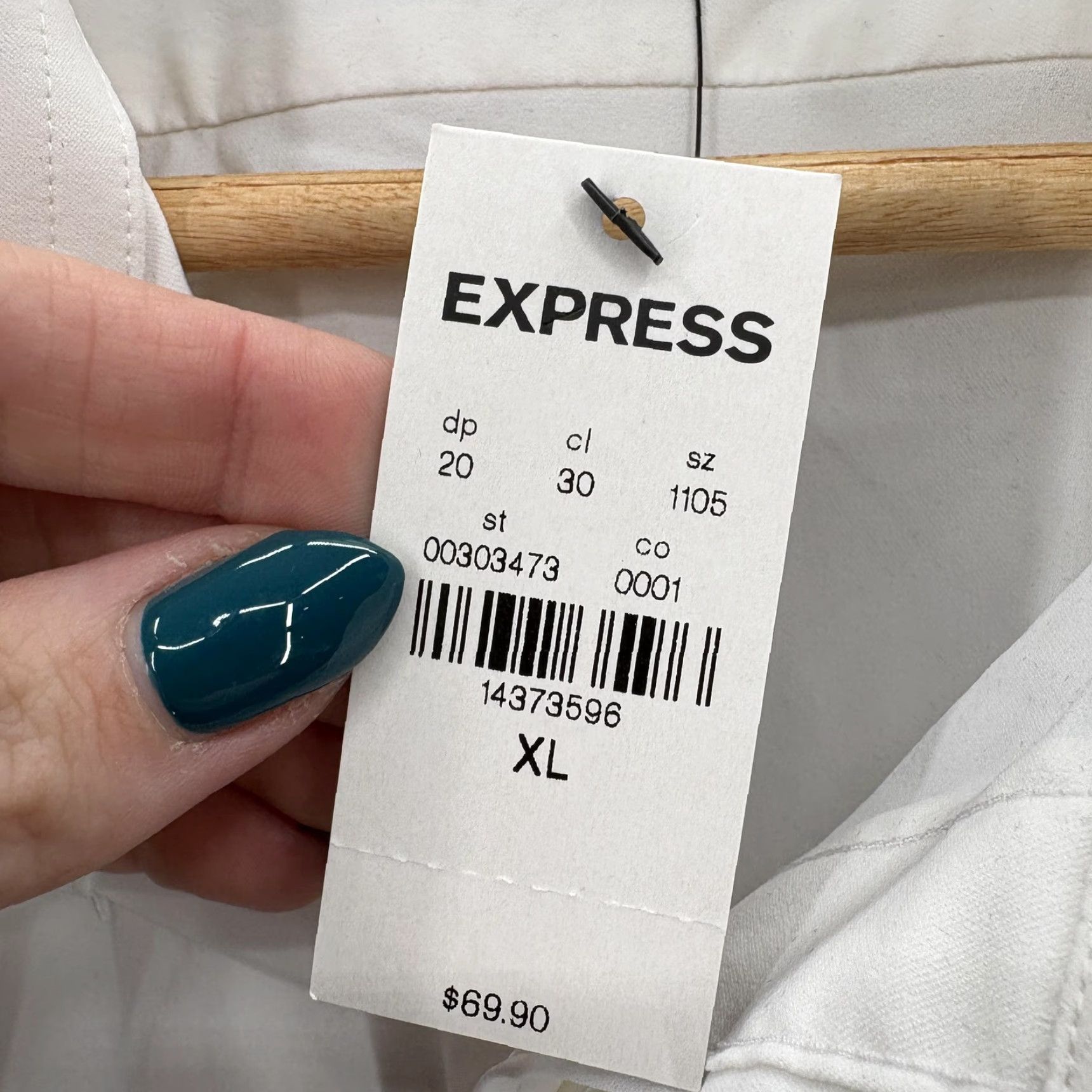 Express Express Dress Shirt Mens XL 17.5 34/35 White Slim Fit Stretch Moisture Wicking Shirt Size 46R - 4 Thumbnail