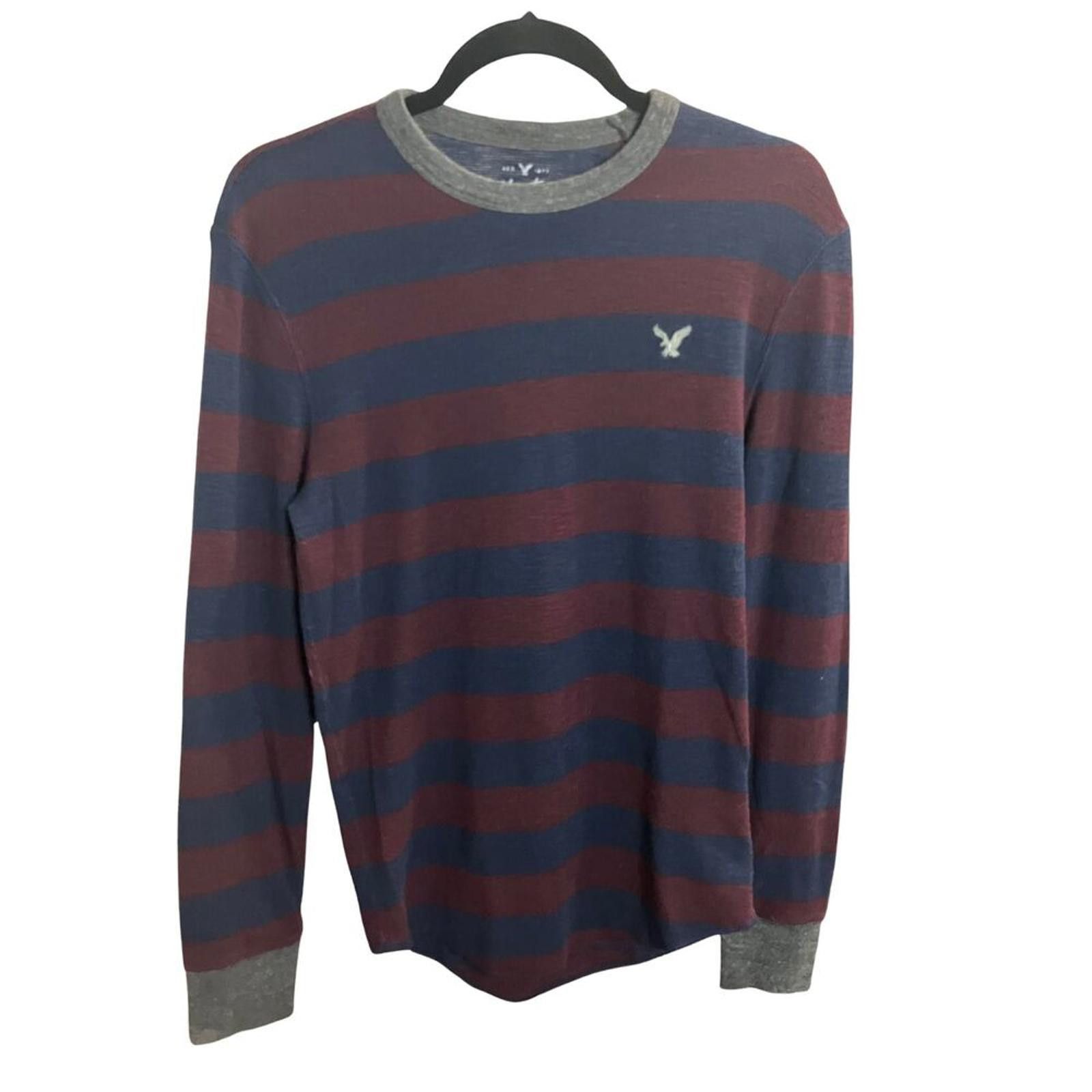 American Eagle Outfitters American Eagle Heritage Thermal Knit XS Navy Stripes Size US XS / EU 42 / 0 - 3 Thumbnail