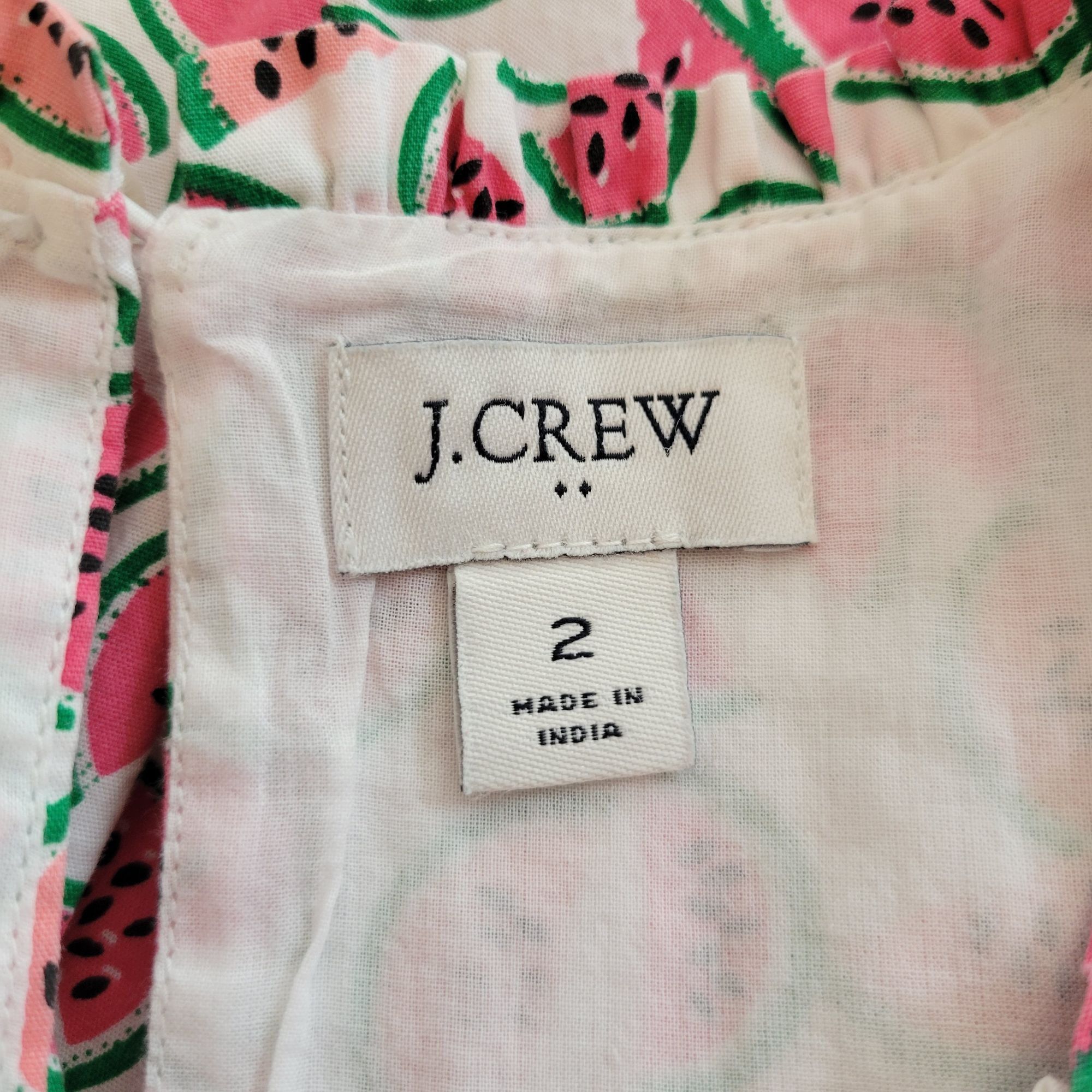 J.Crew J Crew Watermelon Print Sleeveless Tiered Dress 2 Summer Bea Size XS / US 0-2 / IT 36-38 - 2 Thumbnail