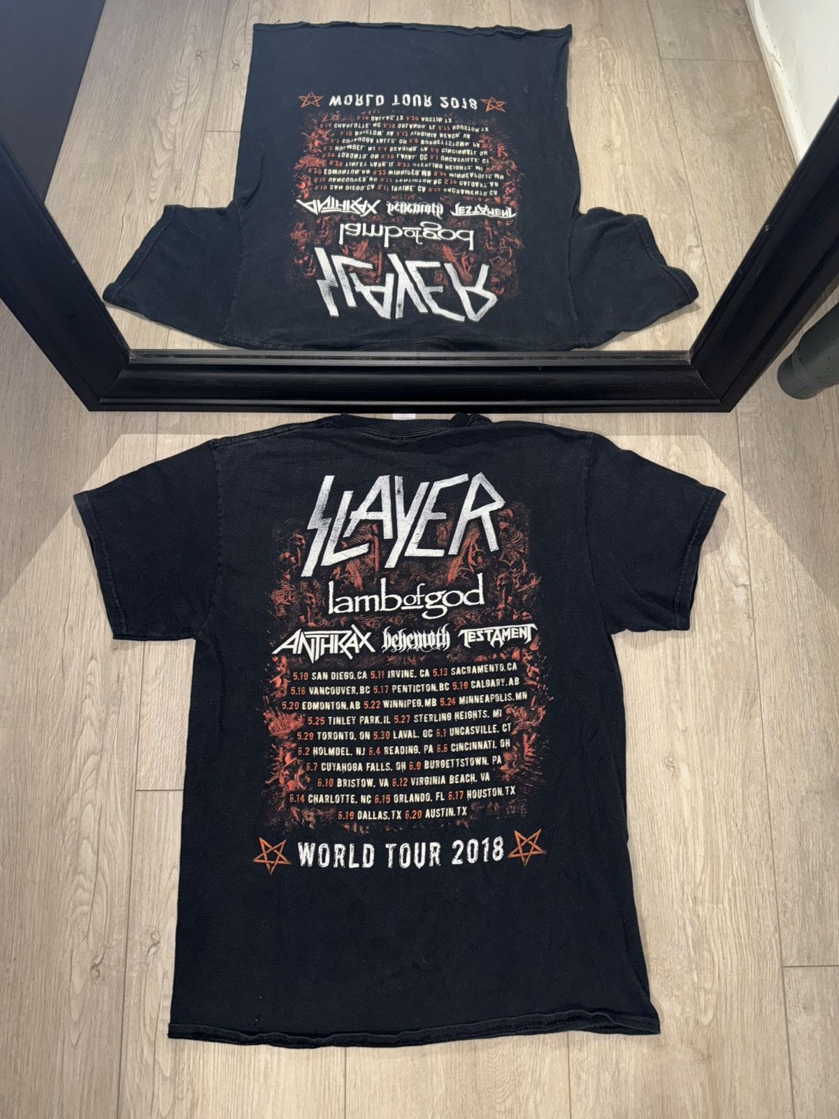 Band Tees × Vintage Vintage / Y2K Slayer World Tour Skull Logo Shirt Size US M / EU 48-50 / 2 - 2 Thumbnail