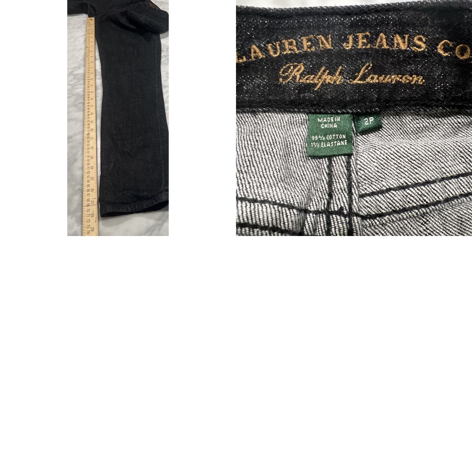 Ralph Lauren VINTAGE Ralph Lauren Jeans Women’s 2P Black Denim Bareback Cotton Jeans 90s Straight Womens 28in Inseam Regular Pant Size 26" / US 2 / IT 38 - 8 Thumbnail