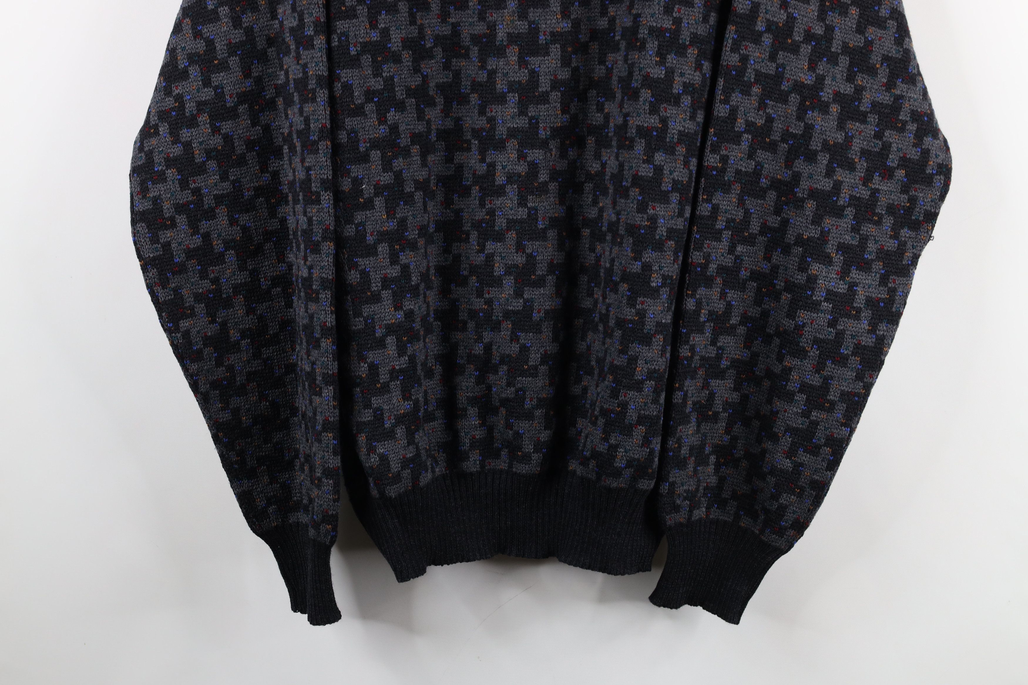 Vintage Vintage 90s Streetwear Fleck Houndstooth Wool Knit Sweater Size US XL / EU 56 / 4 - 3 Thumbnail