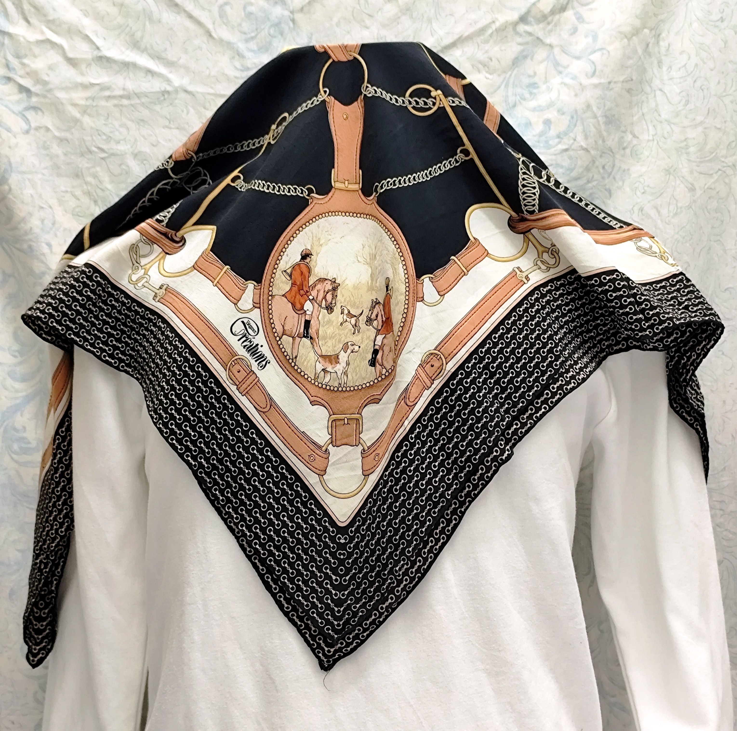 Other Vintage Paris Creations 100% Silk Equestrian Scarf Size ONE SIZE - 9 Thumbnail