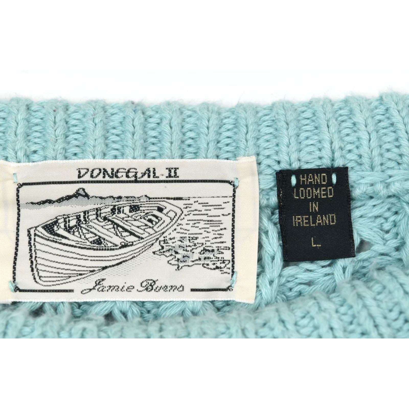 Vintage VINTAGE Donegal Sweater Mens Large Blue Striped Cable-Knit Hand Loomed PullOver Crew Neck Casual Winter Fall Mens Size US L / EU 52-54 / 3 - 6 Thumbnail