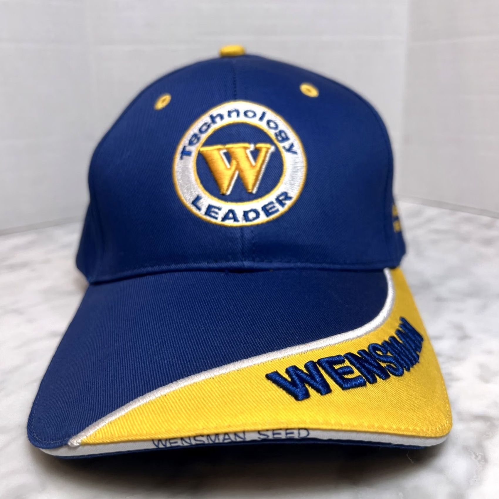 Vintage VINTAGE Wensman Seed Technology Hat Blue Gold Cap Strapback Minnesota Farm Mens One Size Size ONE SIZE - 6 Thumbnail