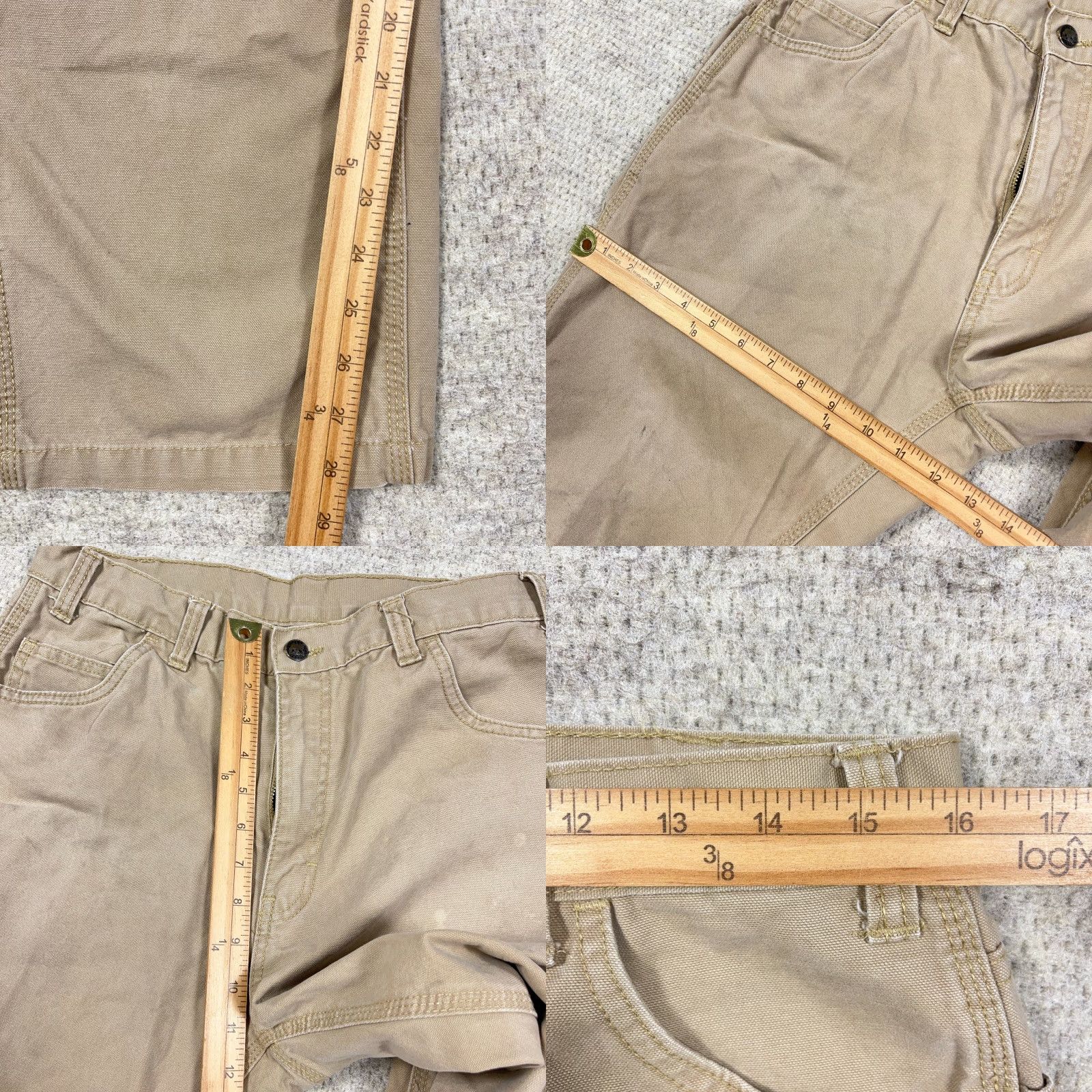 Vintage Berne Carpenter Pants Men 34x30 Tan Duck Canvas Workwear Distressed Grunge Worn Leather? Size US 34 / EU 50 - 9 Thumbnail