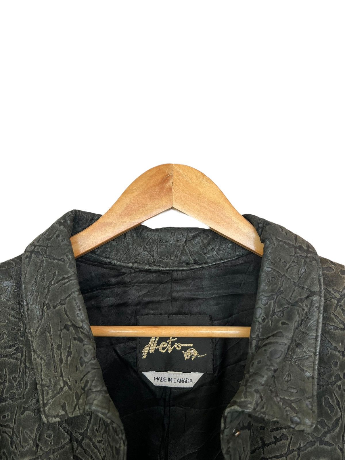 Designer Vintage Neto Art Black Sunfaded Leather Cowboy Jacket Size US L / EU 52-54 / 3 - 10 Thumbnail