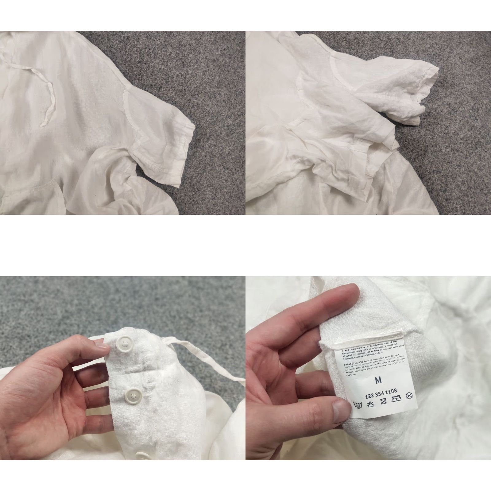 Vintage Rundholz Black label Design Asymmetric Button Hooded White Linen Oversized Jacket Size M / US 6-8 / IT 42-44 - 9 Thumbnail