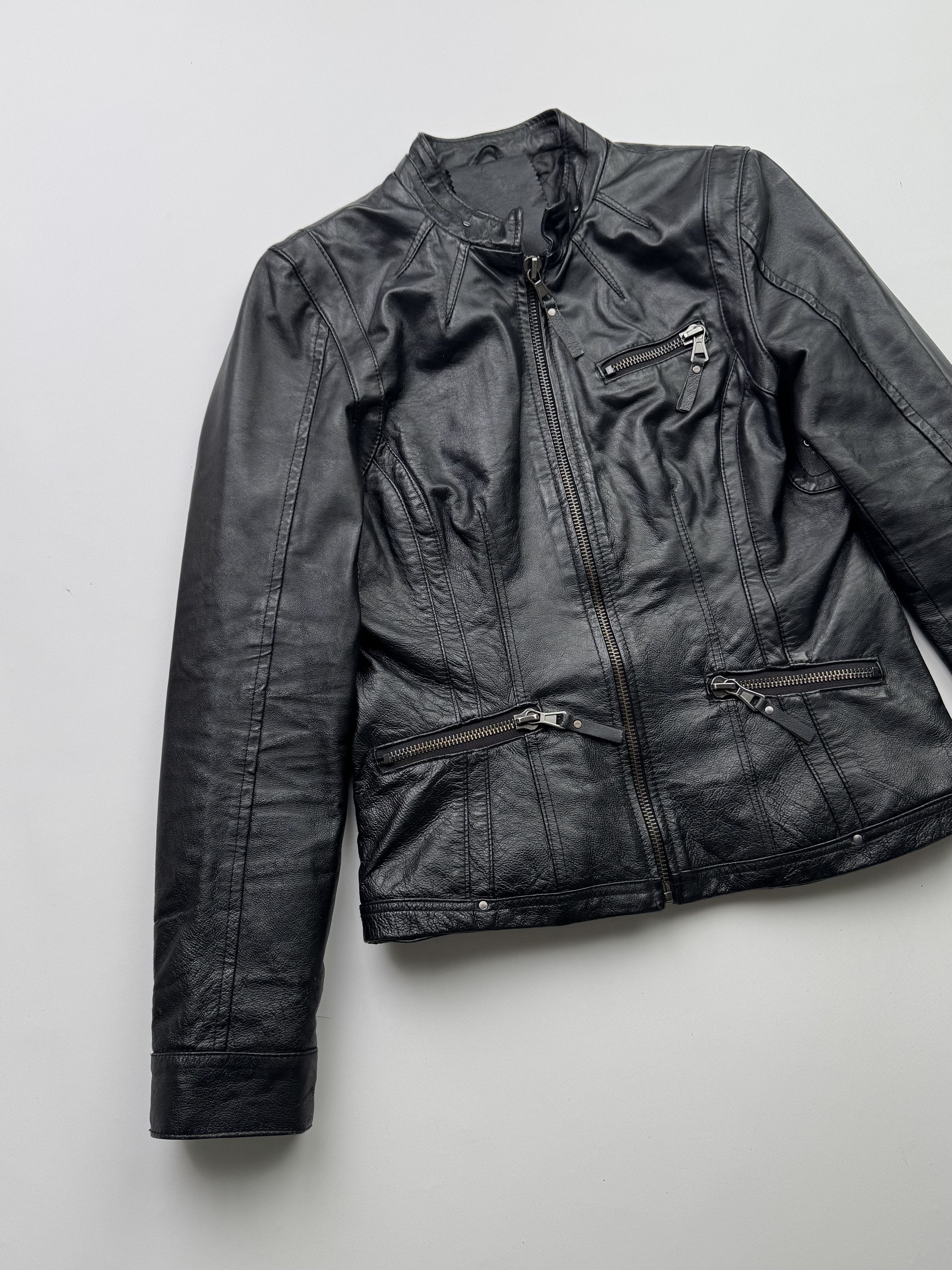 Japanese Brand Vintage Cropped Leather Jacket B732(V249)E2 Size M / US 6-8 / IT 42-44 - 2 Thumbnail