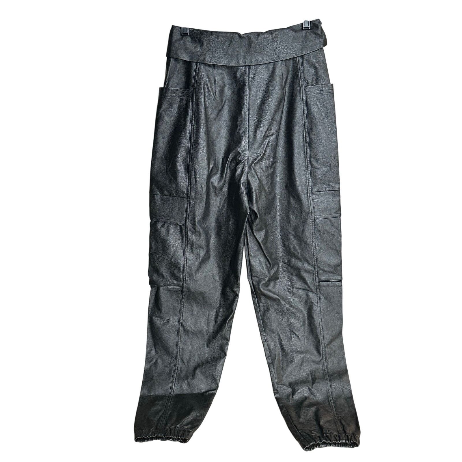Jordan Brand Jordan Black Leather Cargo Pants Size S CW6485-010 - New Size 26" / US 2 / IT 38 - 2 Thumbnail