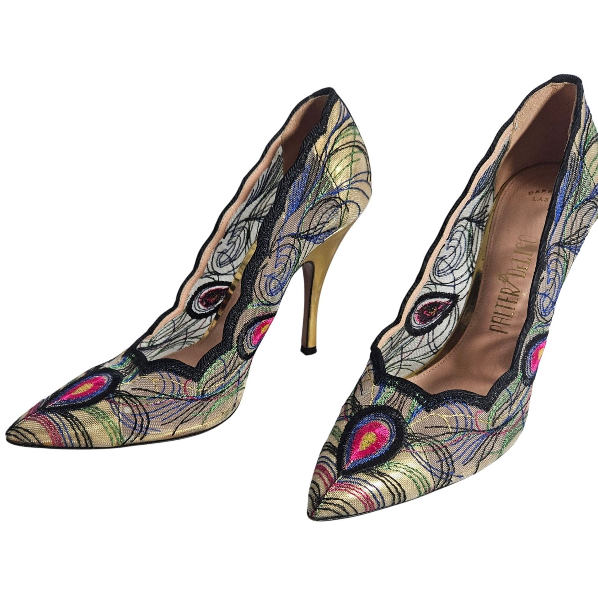 Palter DeLiso Women’s Heels Peacock Feather Embroidery 37.5