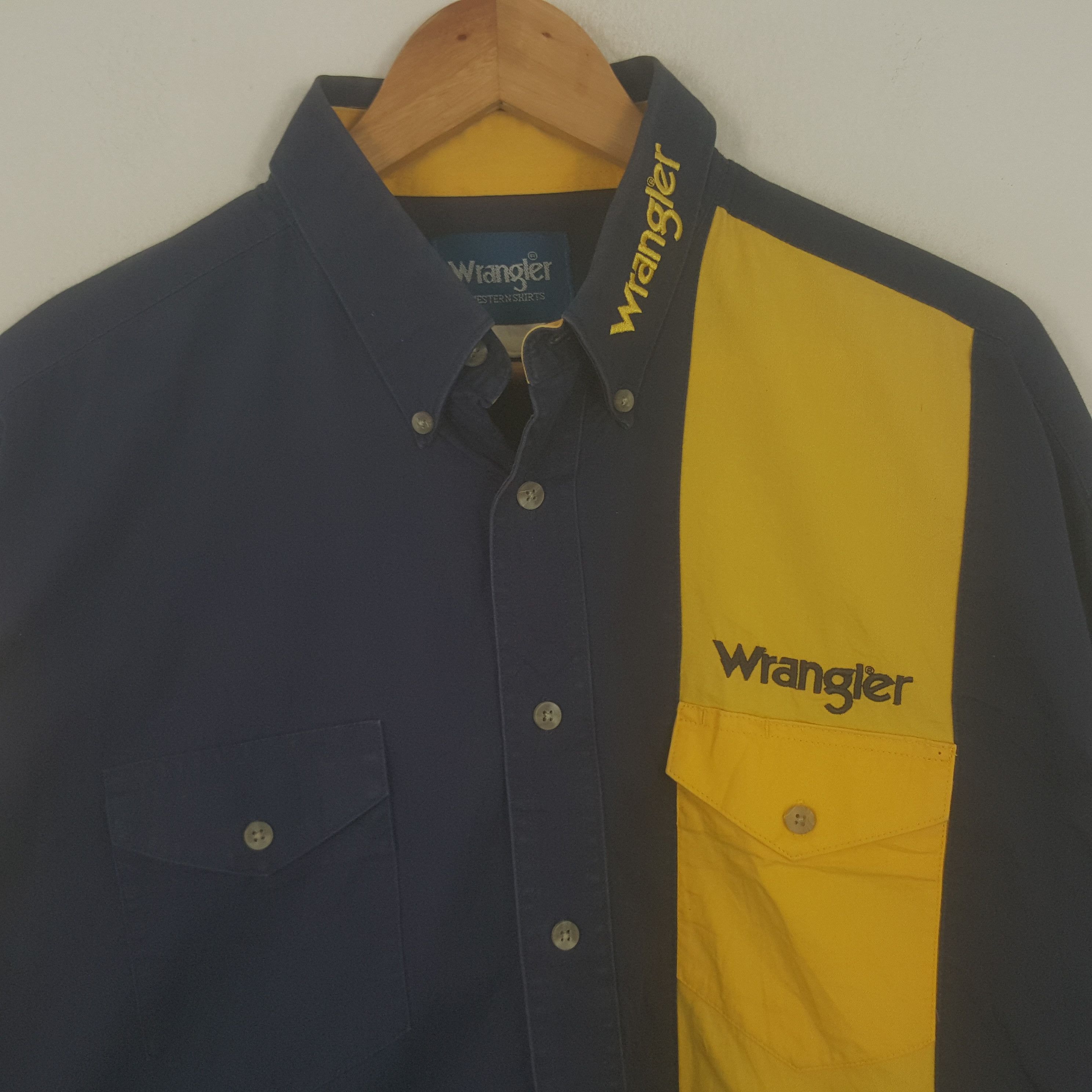 Vintage × Wrangler Vintage Wrangler American Retro Style Shirt Size US XXL / EU 58 / 5 - 2 Thumbnail