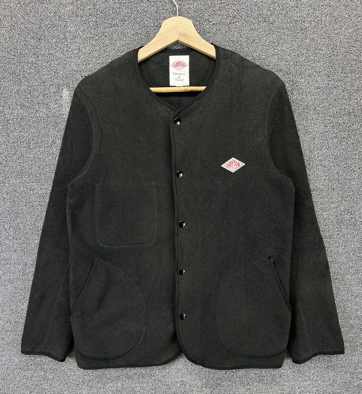 Danton Vintage Danton Black Fleece Button Up Cardigan Jacket Size S / US 4 / IT 40 - 1 Thumbnail