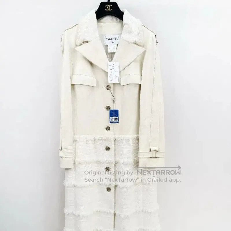 Chanel Chanel White Sheepskin Long Winter Coat . Size S / US 4 / IT 40 - 1 Thumbnail