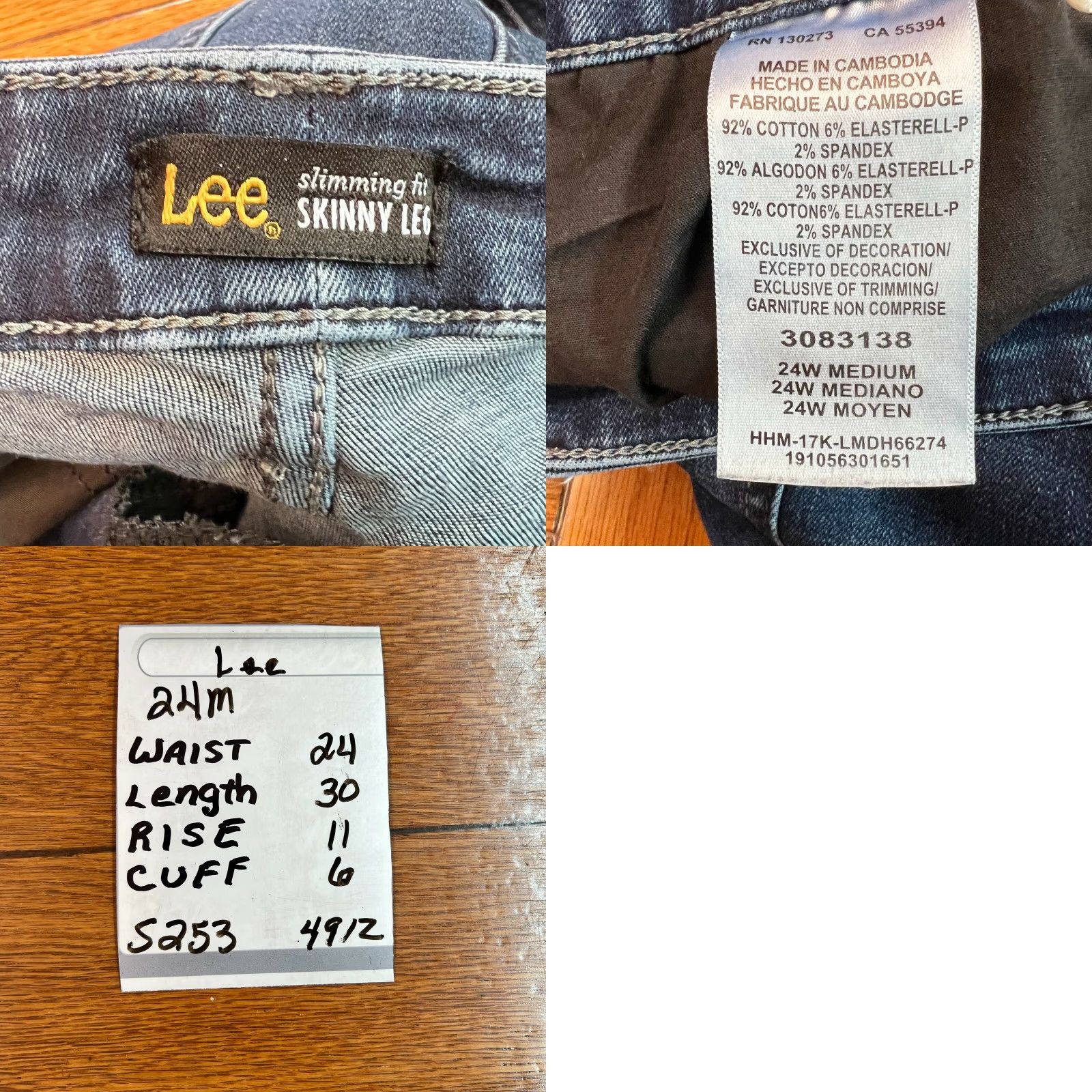 Lee Lee Jeans Women Slimming High Rise Skinny Blue 24W Plus Adult Denim Pants Medium Color Blue 30in Inseam Mens Womens? Size 42" / US 20 - 8 Thumbnail