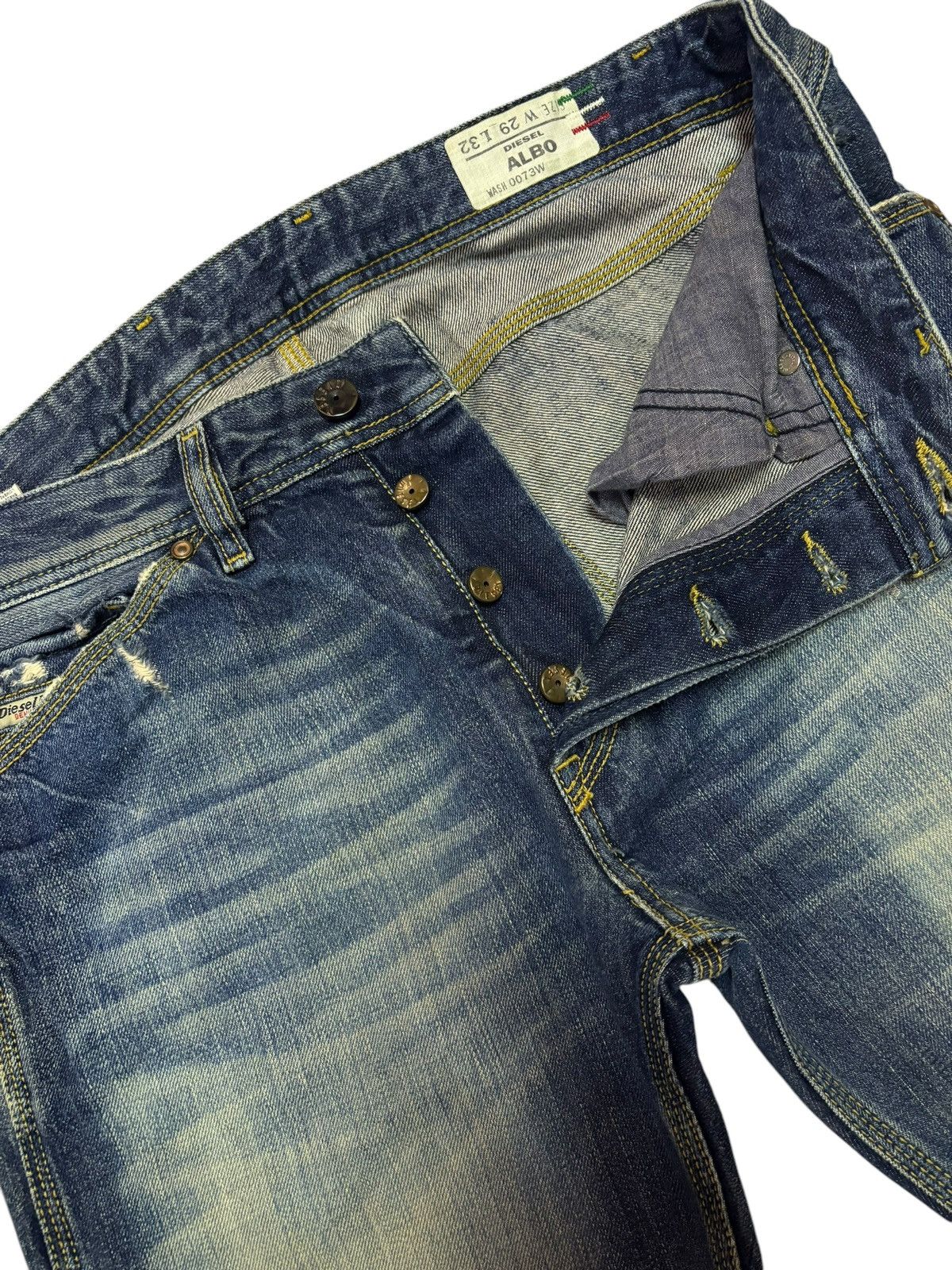 Diesel Vtg Italy Diesel Albo Baumwolle Mud Washed Distressed Jeans Size US 32 / EU 48 - 3 Thumbnail