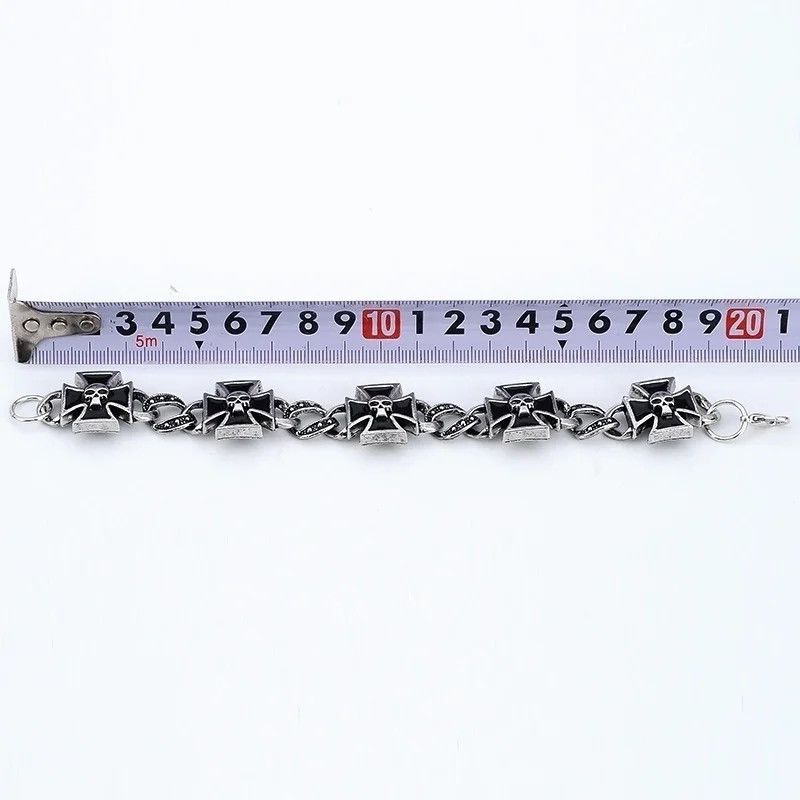 Japanese Brand × Vintage Black Cross Skull Bracelet Size ONE SIZE - 4 Thumbnail