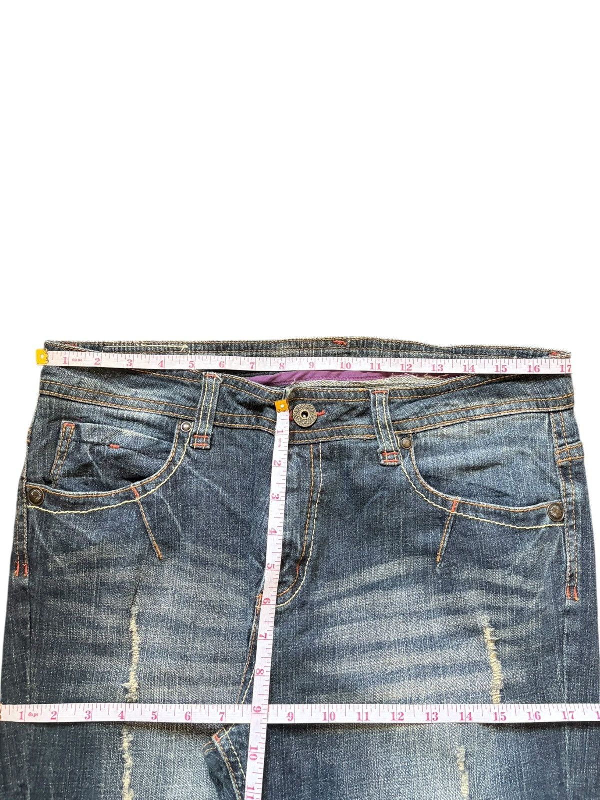 Hysteric Glamour Vintage Japanese Brand Faded Wash Distress Flare Jeans Size 34" / US 12 / IT 48 - 6 Thumbnail