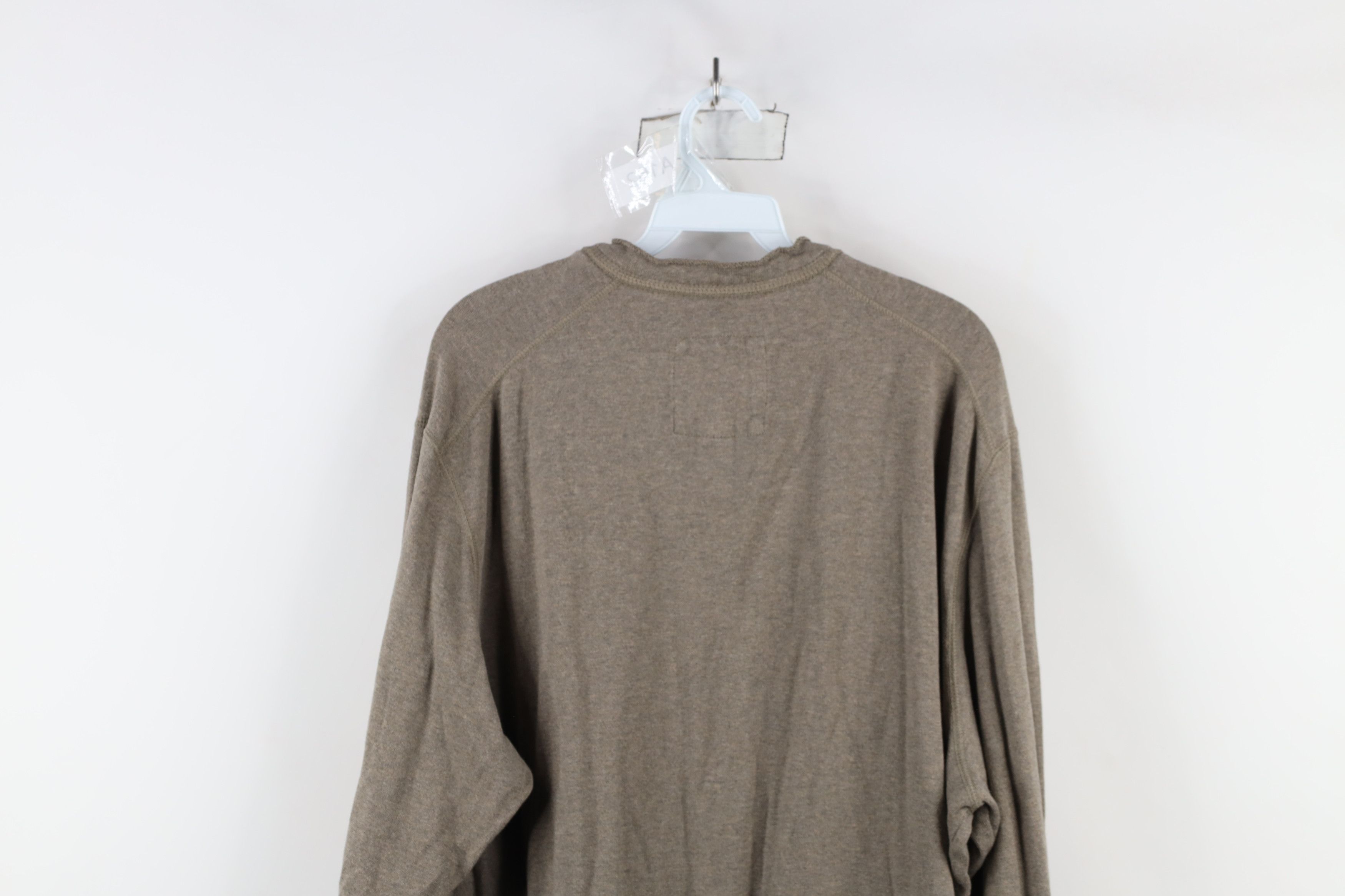 Eddie Bauer × Vintage Vintage Eddie Bauer Cotton Ribbed Knit Henley T-Shirt Beige Size US XL / EU 56 / 4 - 14 Thumbnail