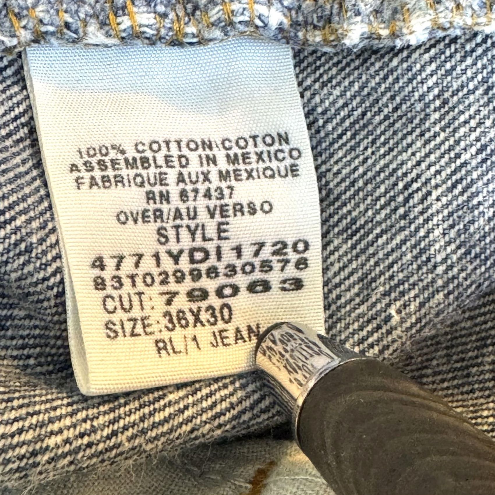 Polo Ralph Lauren VINTAGE Polo Jeans Co. Jeans Mens 36x30 Blue Denim Classic Straight RL 90s Mens Size US M / EU 48-50 / 2 - 7 Thumbnail