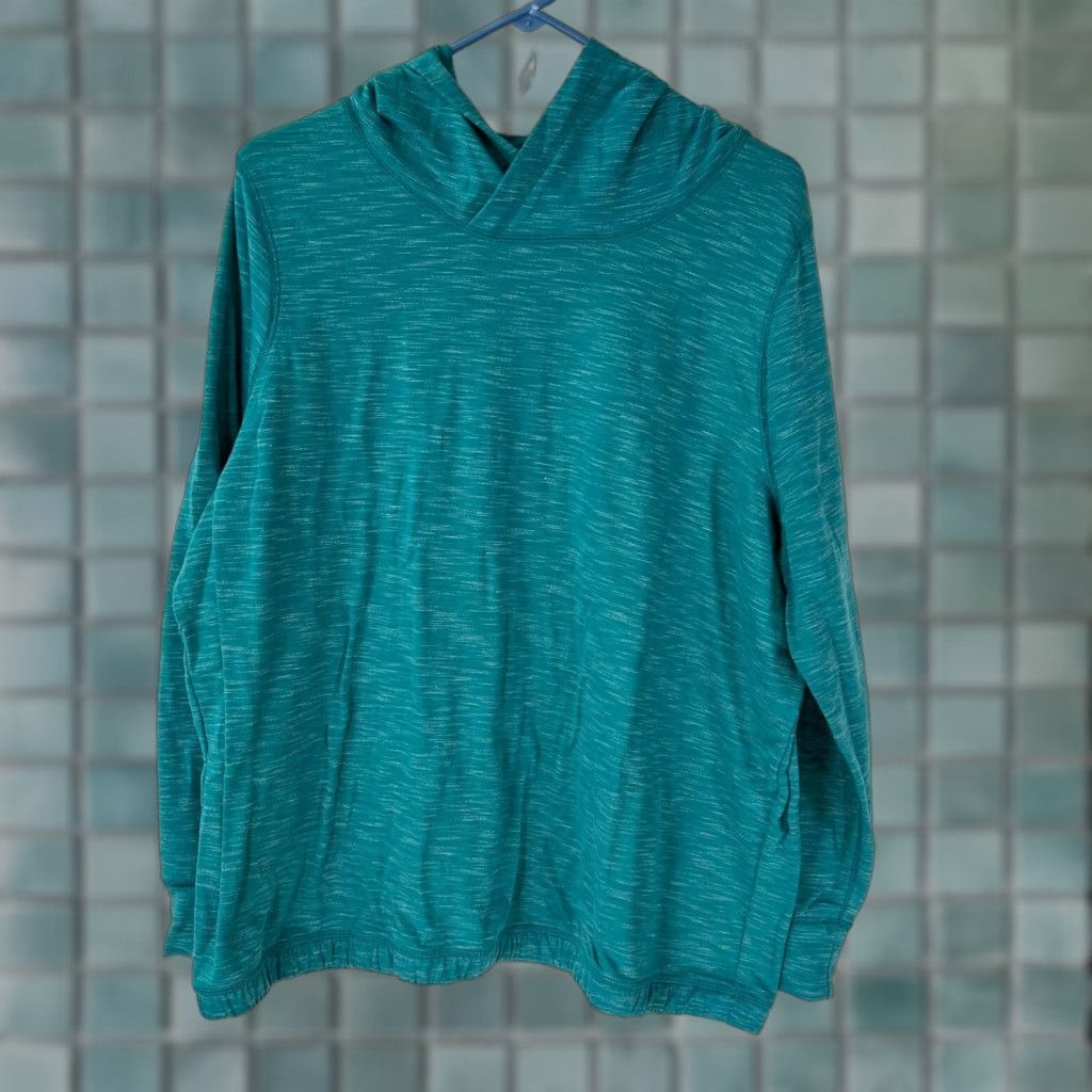 Tek Gear Tek Gear Dri Tek Womens Long Sleeve Activewear Pullover Blue Hoodie Size 1X Size XL / US 12-14 / IT 48-50 - 1 Thumbnail