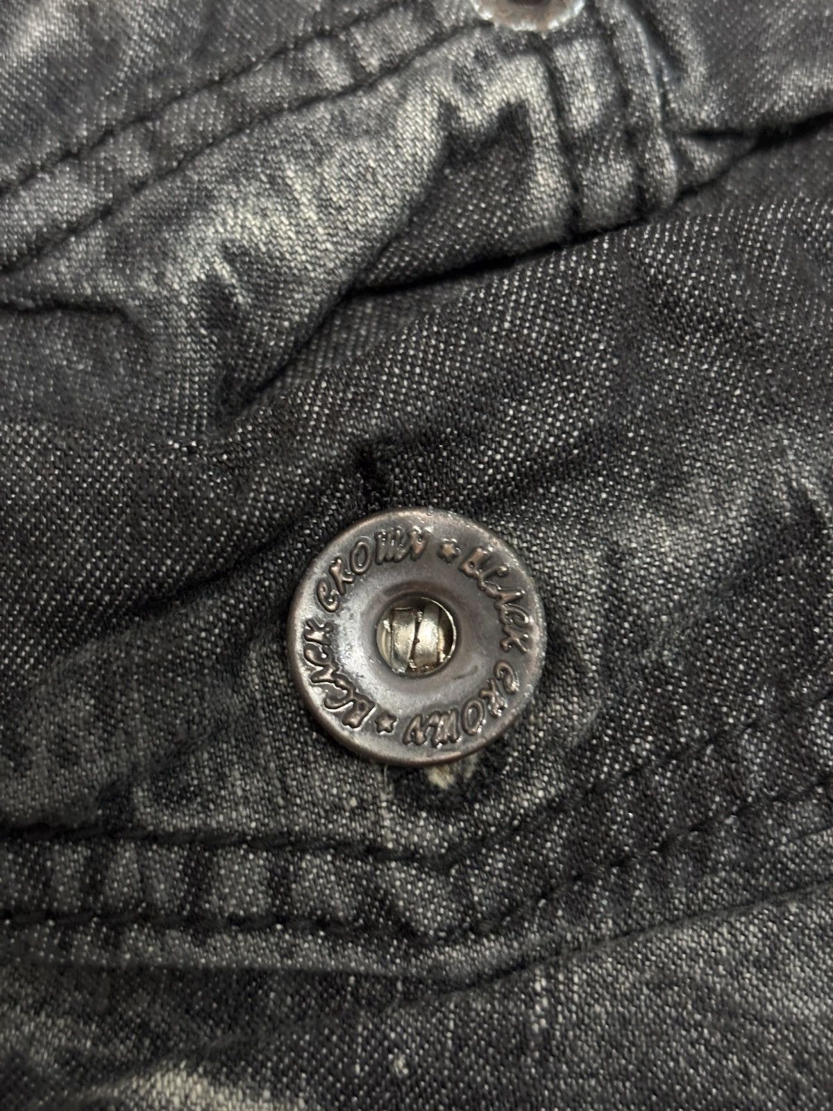 Japanese Brand Y2K Black Crown Distressed Wide Flare Pants Size 32" / US 10 / IT 46 - 7 Thumbnail