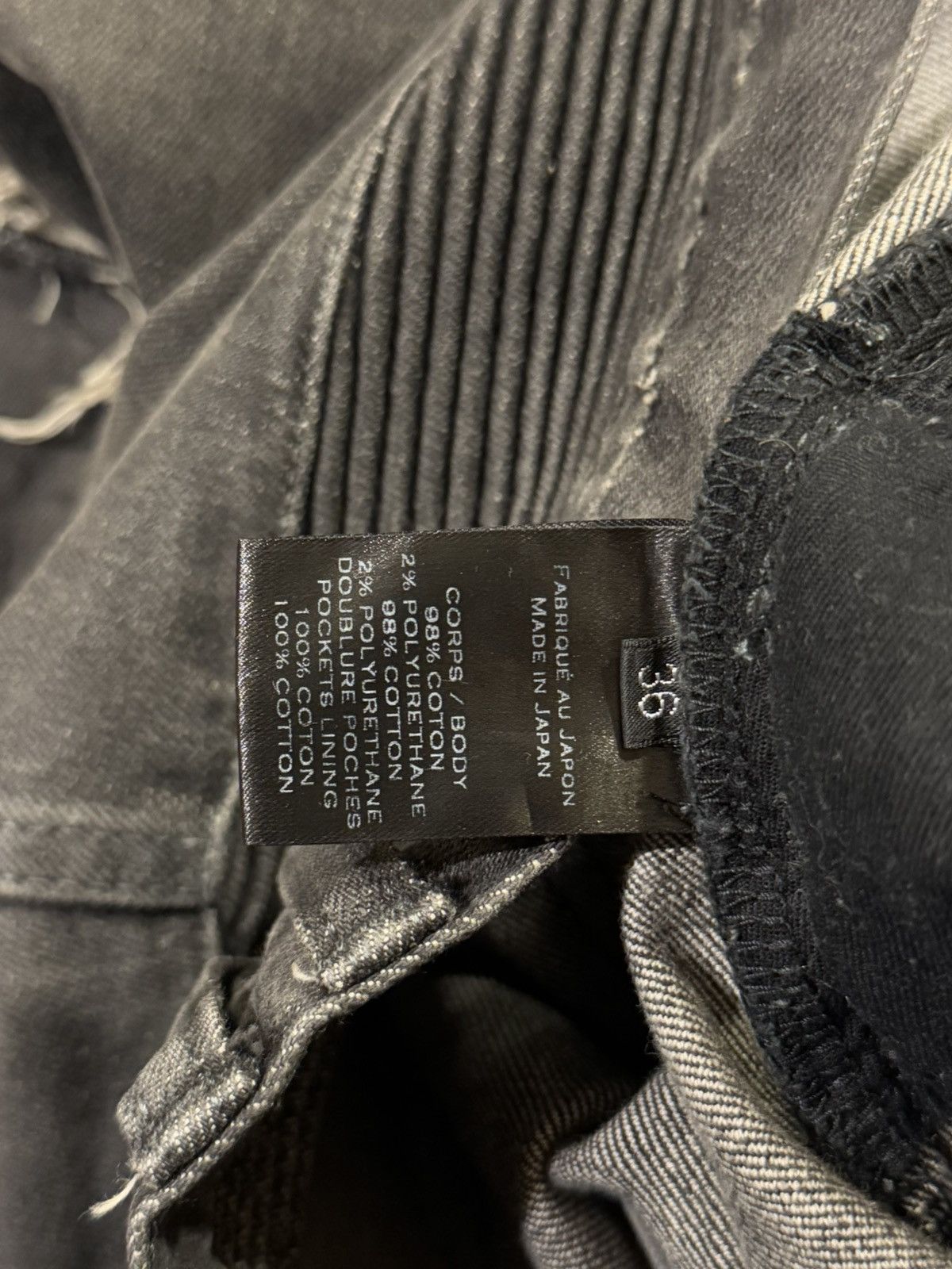Balmain Balmain Moto Biker Distressed Stone Dark Gray Denim Jeans Size US 36 / EU 52 - 9 Thumbnail