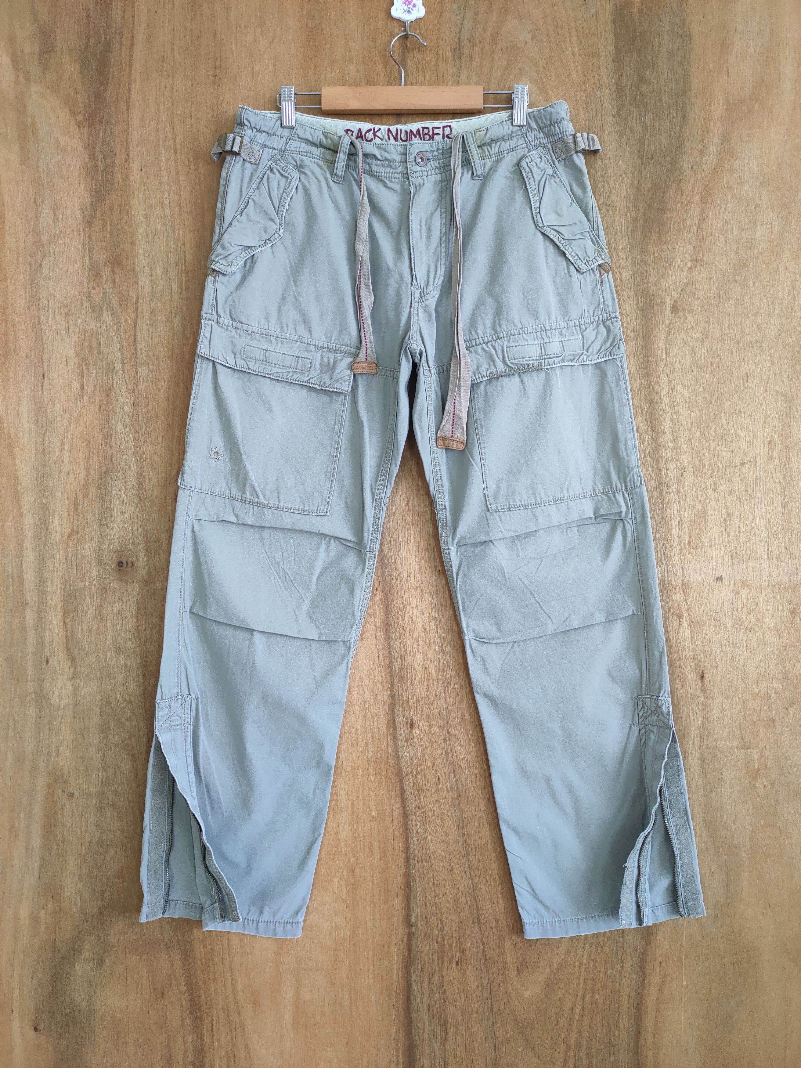 Japanese Brand VINTAGE GREY B NUMBER CARGO PANTS Size US 34 / EU 50 - 1 Thumbnail