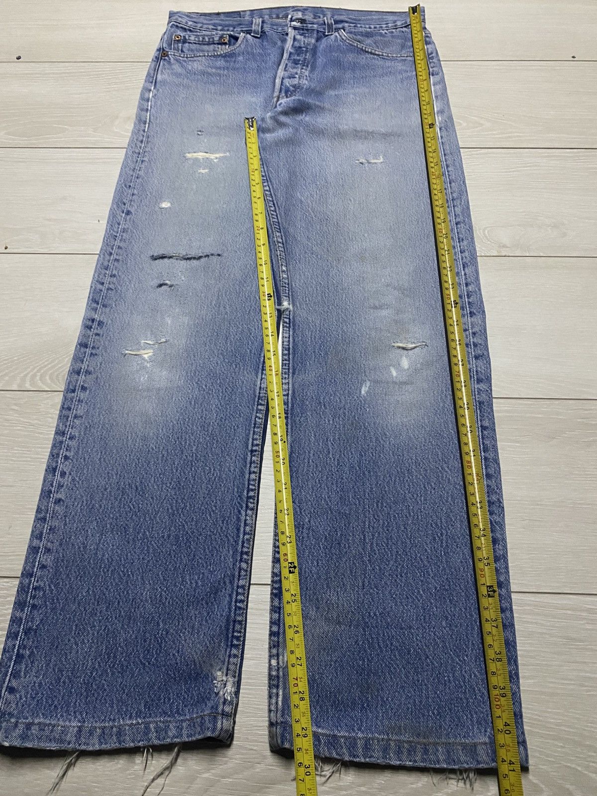 Levi's Vintage Levis 501 90s Distressed ButtonFly Jeans Size US 32 / EU 48 - 17 Thumbnail