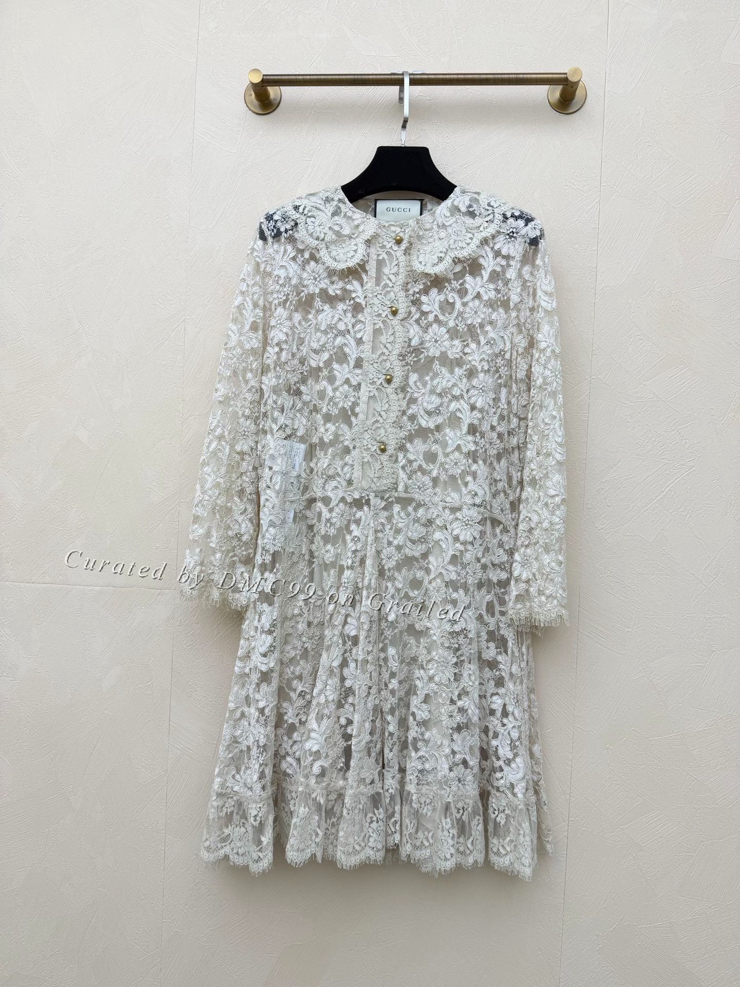 Gucci Gucci Gold Buckle Lace Floral Dress Size S / US 4 / IT 40 - 1 Thumbnail