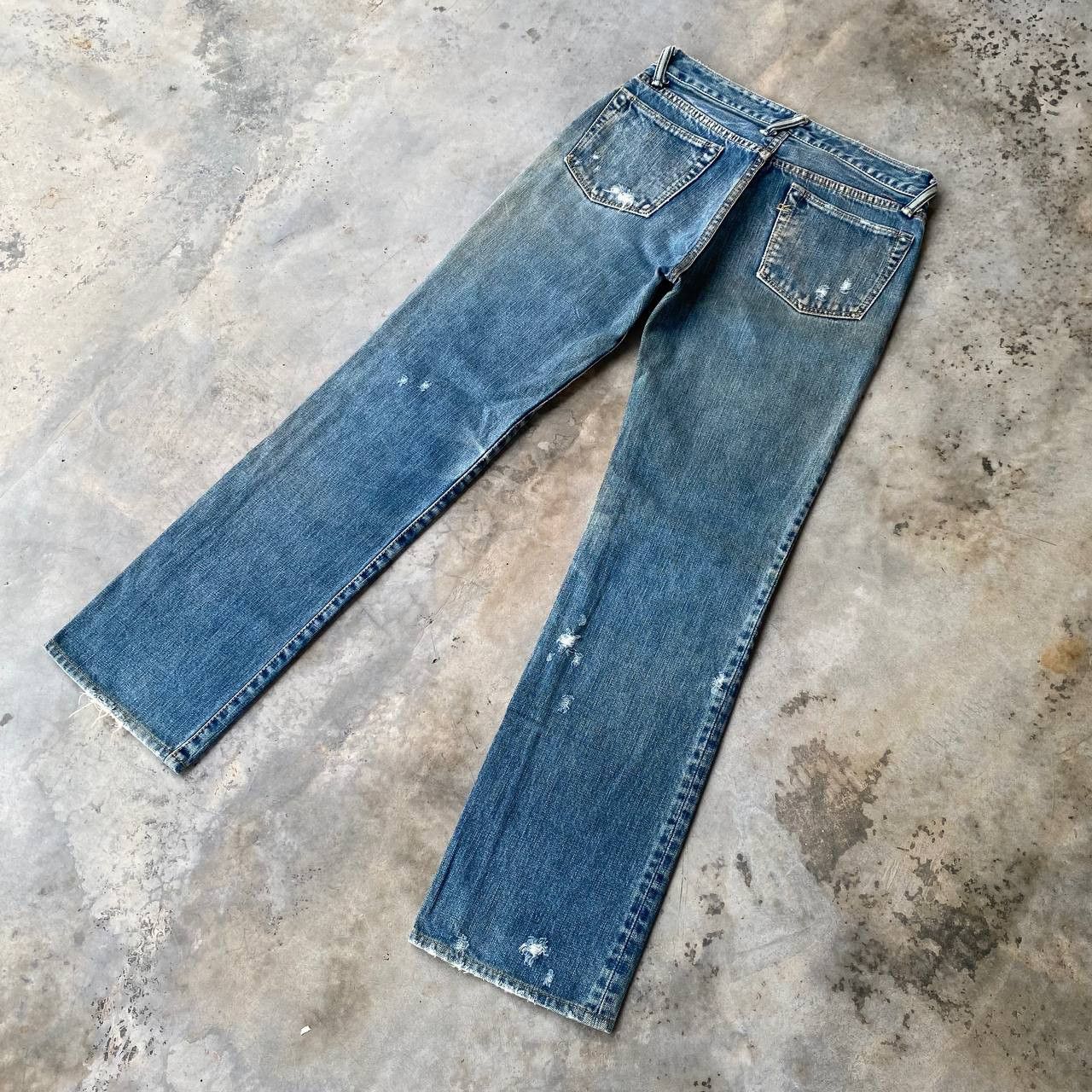 45rpm VINTAGE 45RPM DISTRESSED DENIM W28X29" Size US 28 / EU 44 - 4 Thumbnail