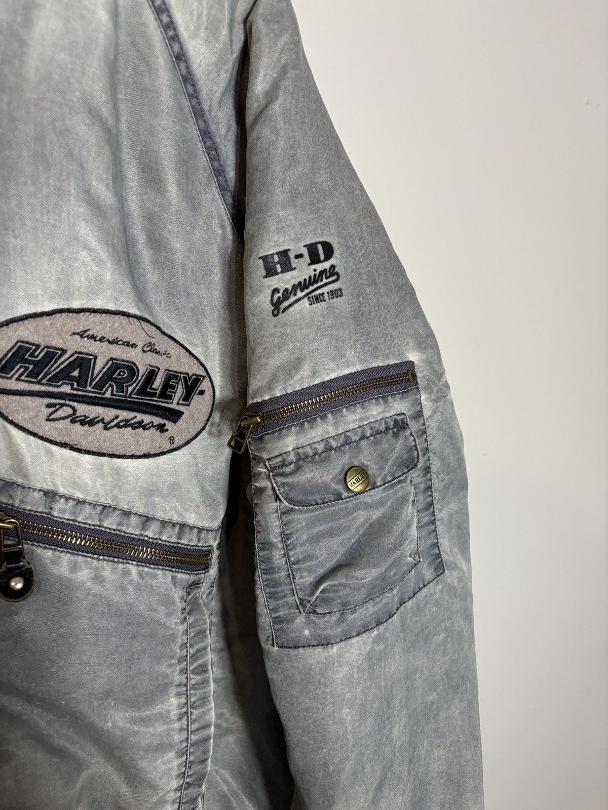 Harley Davidson Vintage Harley Davidson Motorcycles Nylon Bomber Jacket XL Size US L / EU 52-54 / 3 - 3 Thumbnail