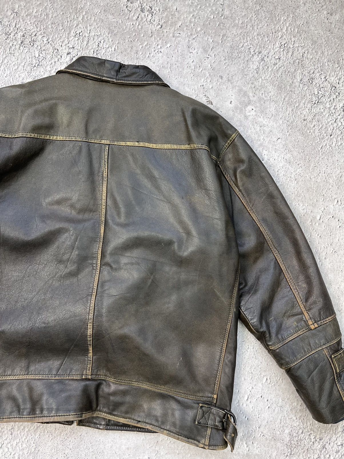 Harley Davidson × Vintage 90s Vintage Grunge Distressed Biker Leather Jacket Size US M / EU 48-50 / 2 - 12 Thumbnail