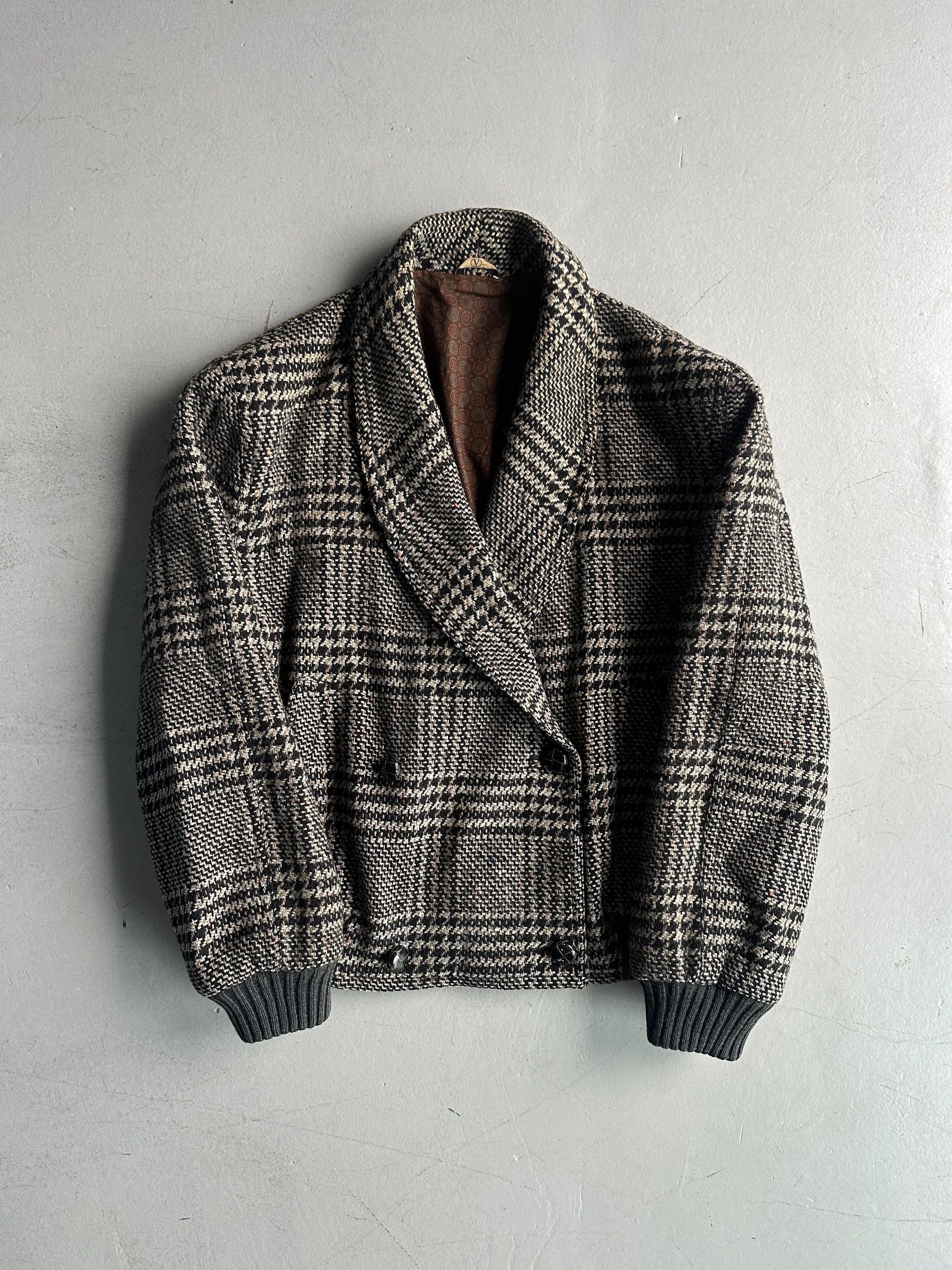 Valentino VALENTINO 1980s BOXY FIT SHAWL COLLAR PLAID JACKET Size US L / EU 52-54 / 3 - 3 Thumbnail