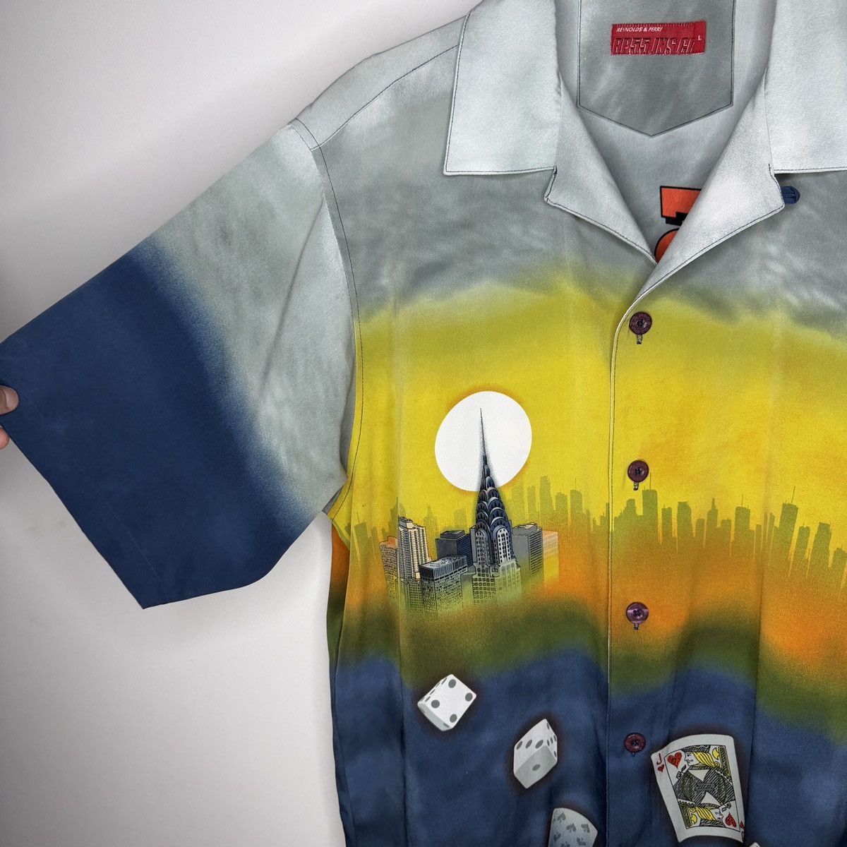 Vintage Y2K VTG FERUGINI HUSTLER LUCKY WAYS PRINT GAMBLING SHIRT Size US L / EU 52-54 / 3 - 7 Thumbnail