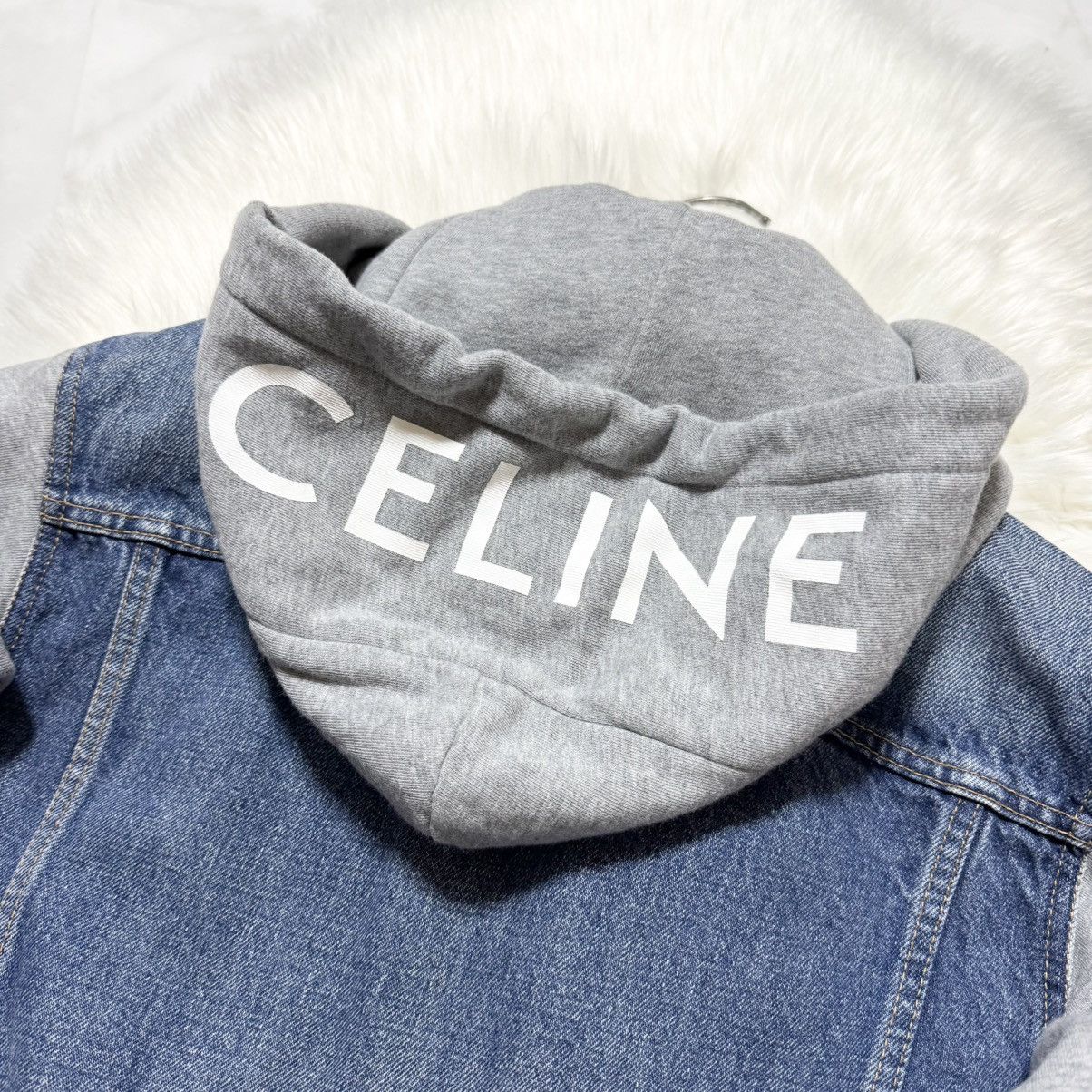 Celine Celine Union Wash Hooded Sweat Docking Trucker Denim Jacket Size XS / US 0-2 / IT 36-38 - 11 Thumbnail