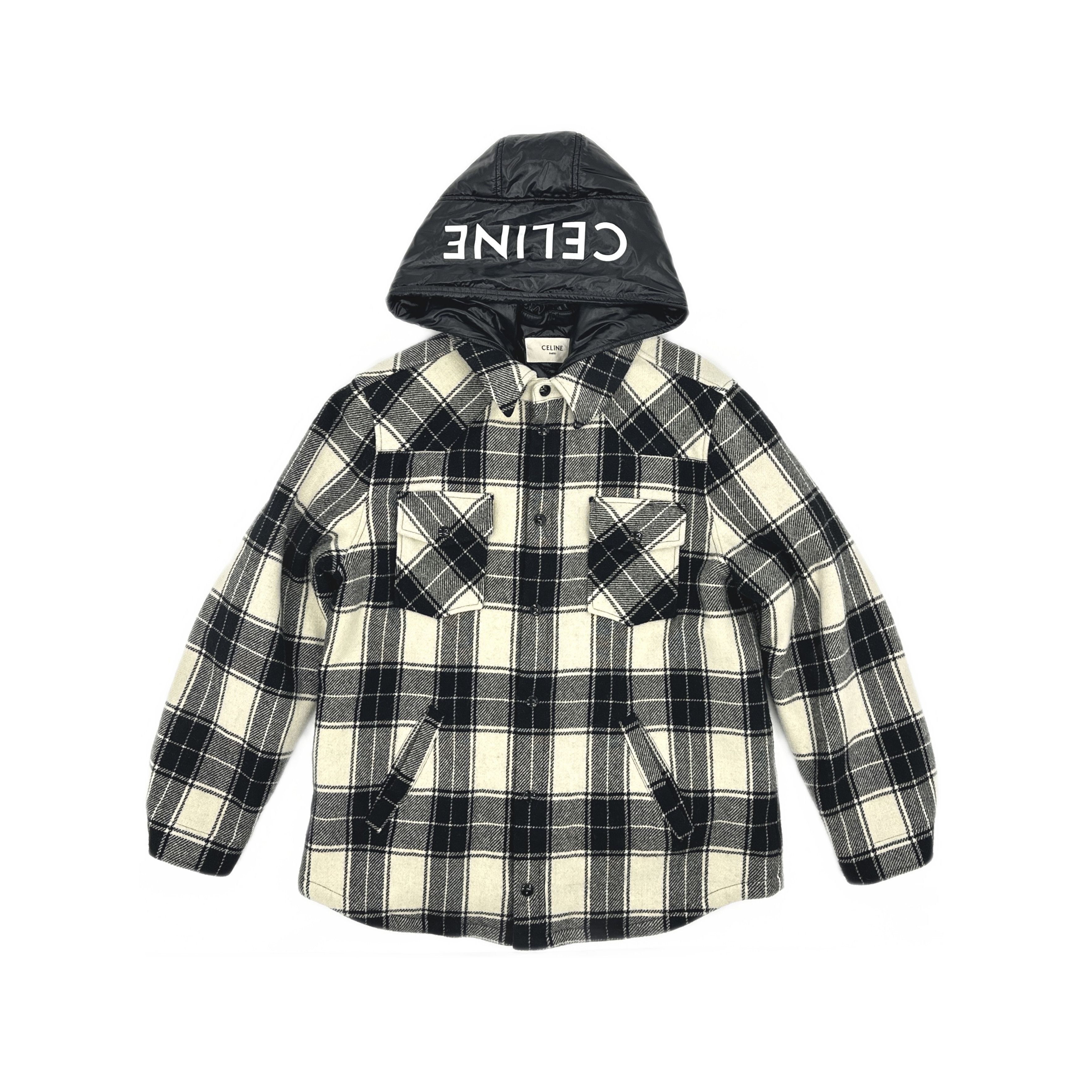 Celine CELINE Plaid Wool Hooded Jacket Size L Size US L / EU 52-54 / 3 - 1 Thumbnail