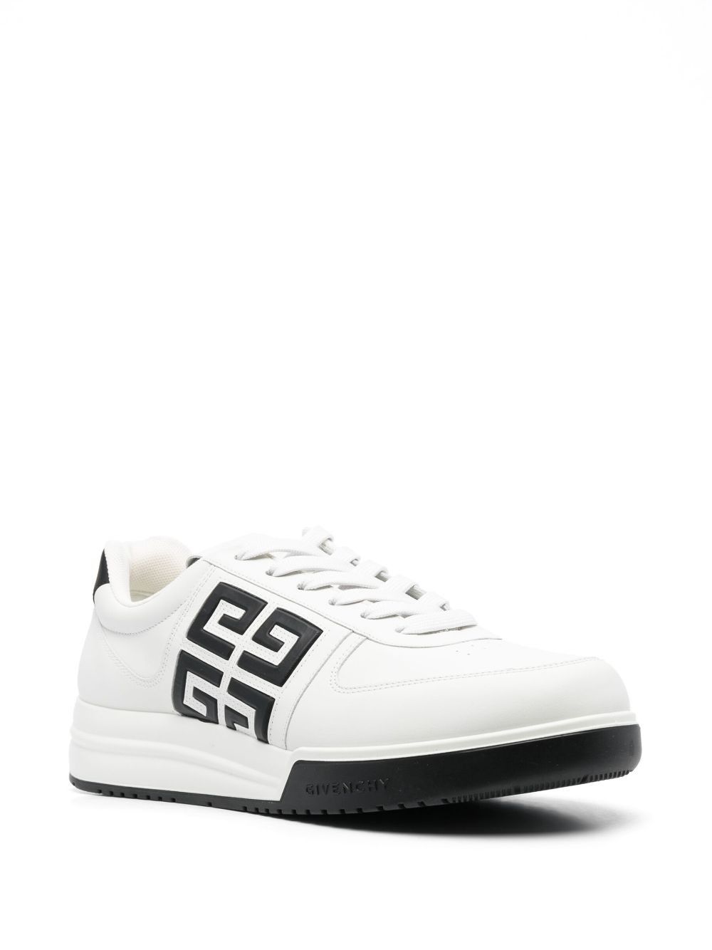 Givenchy o1srvl11e1224 Contrasting Logo Leather Sneakers in White Size US 12 / EU 45 - 4 Thumbnail
