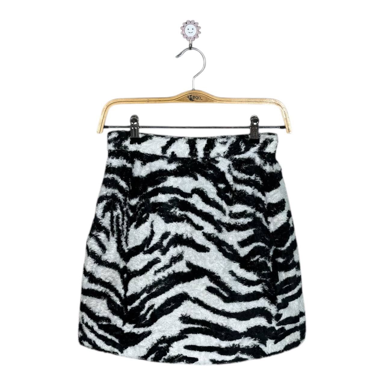Versace × Versace Jeans Couture Versace Jeans Couture Fuzzy Zebra Print Skirt Size 28" / US 6 / IT 42 - 1 Thumbnail