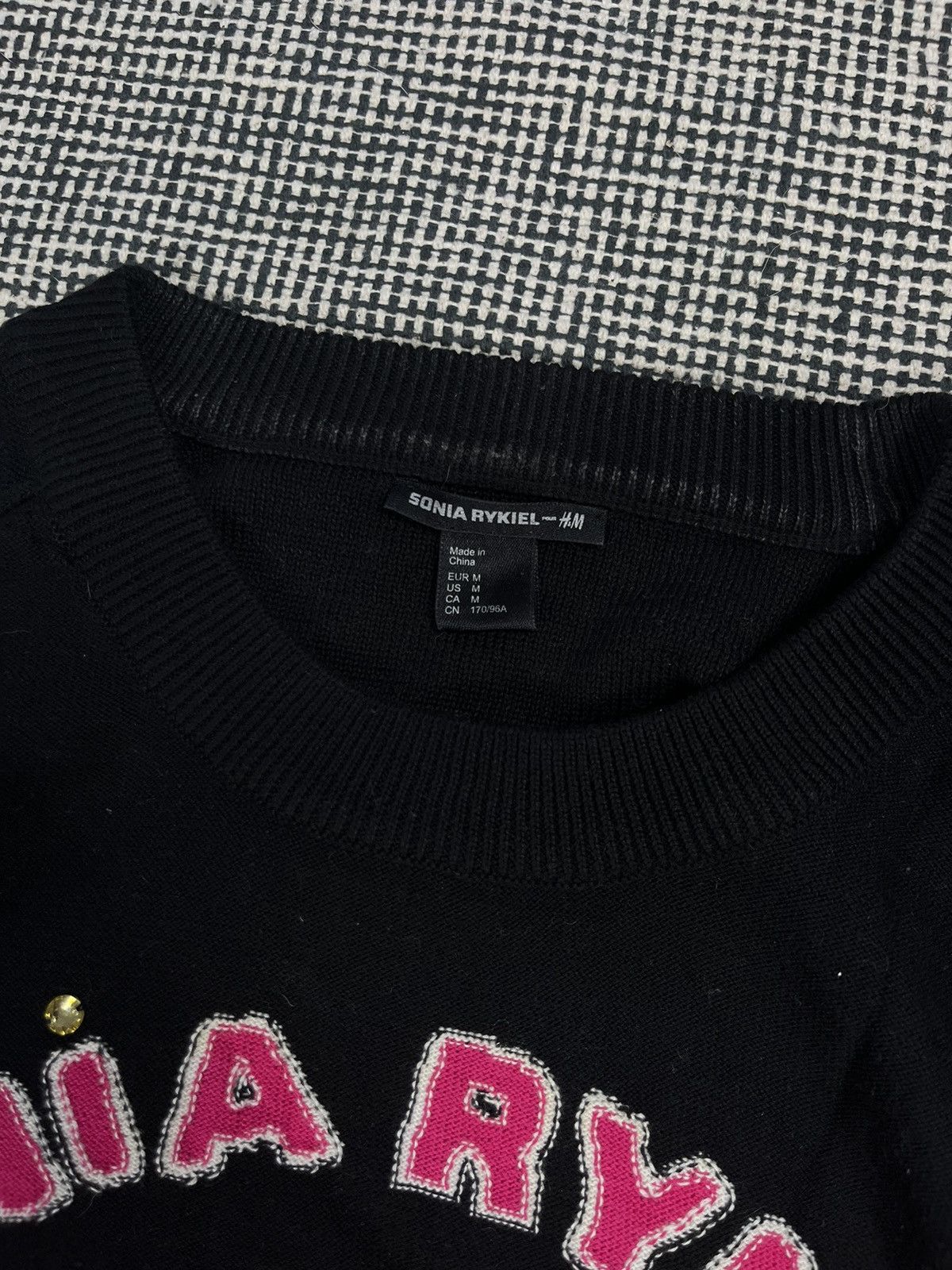 Sonia Rykiel ➕ Sonia Rykiel x H&M big logo rhinestones sweater Size M / US 6-8 / IT 42-44 - 3 Thumbnail