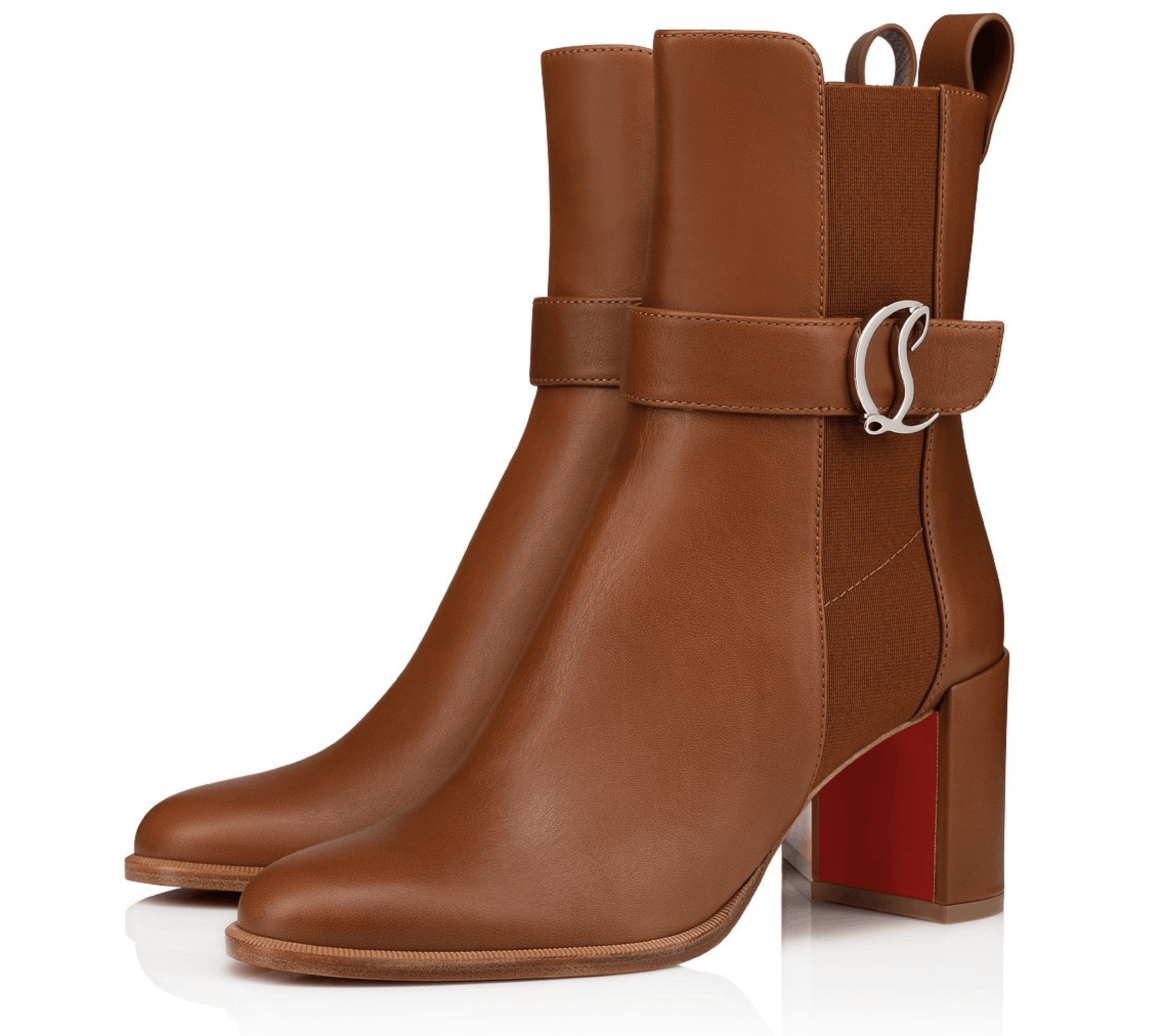 CL Chelsea Booty 70 Cuoio Brown Block Heel Ankle Bootie 39.5