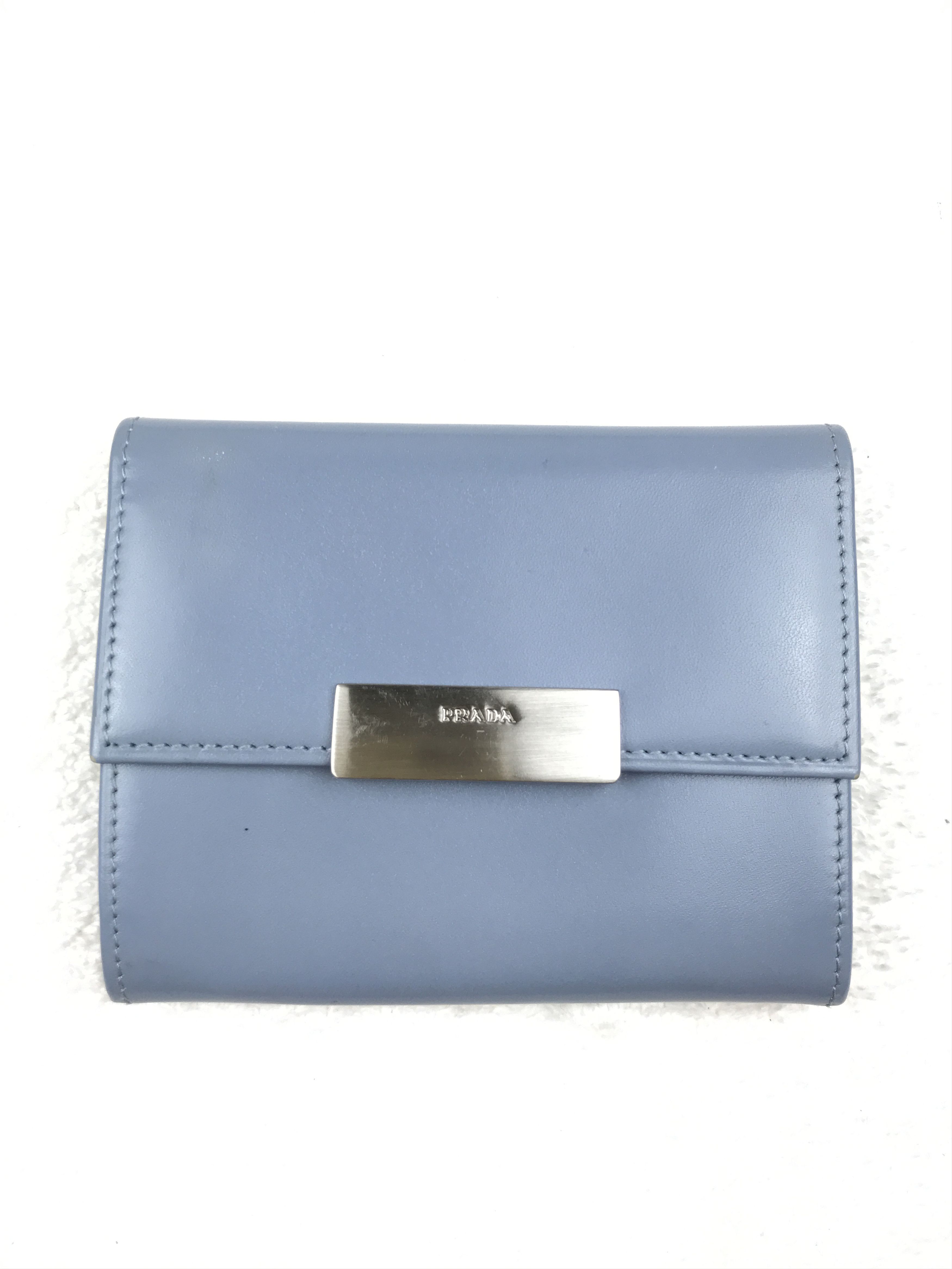 Prada Prada Saffiano Coin Purse Soft Blue With Authenticated Card Size ONE SIZE - 6 Thumbnail