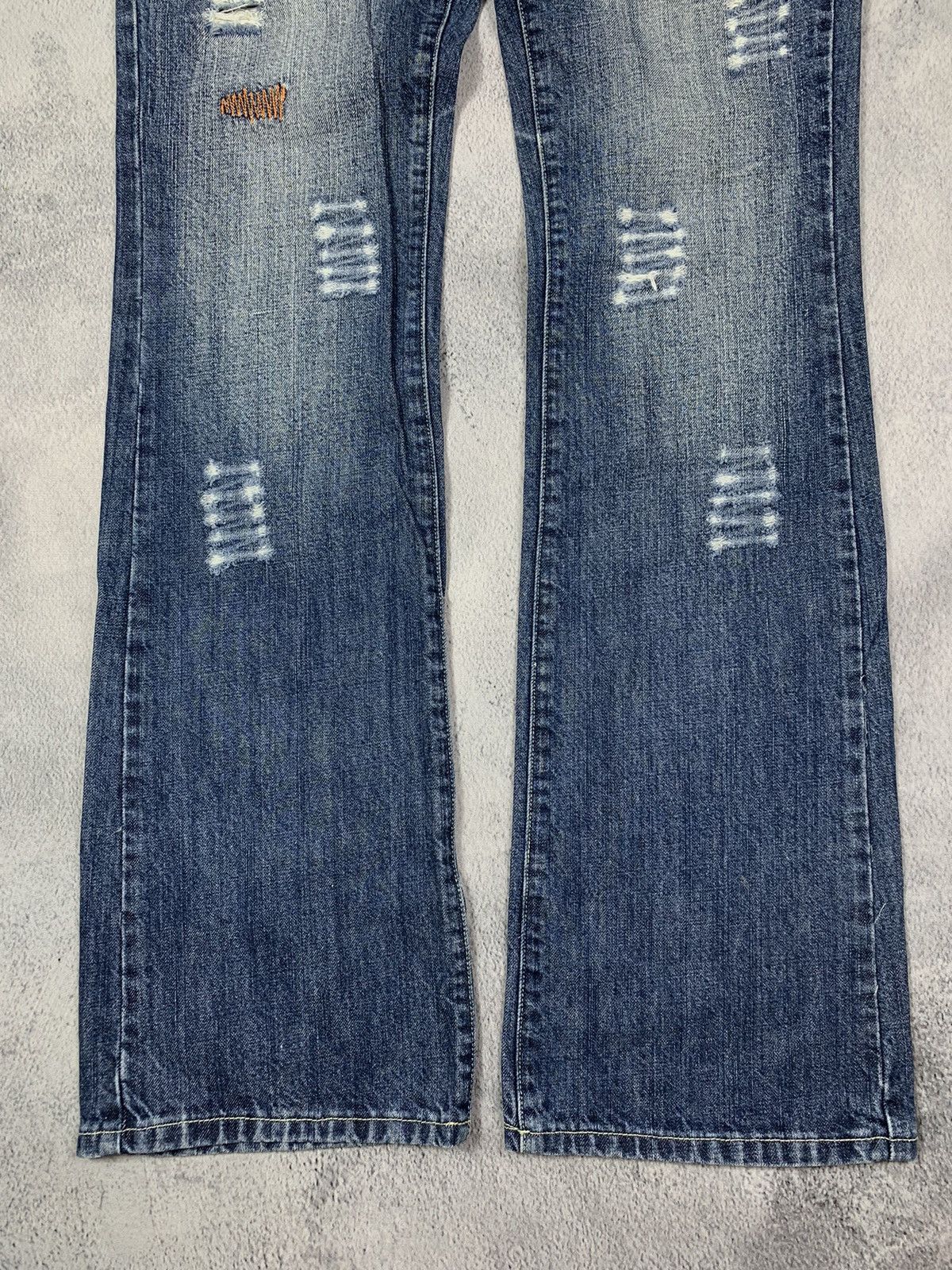 Other Vintage Y2KJapanese denim stripe trousers low rise jeans 30 Size 30" / US 8 / IT 44 - 4 Thumbnail