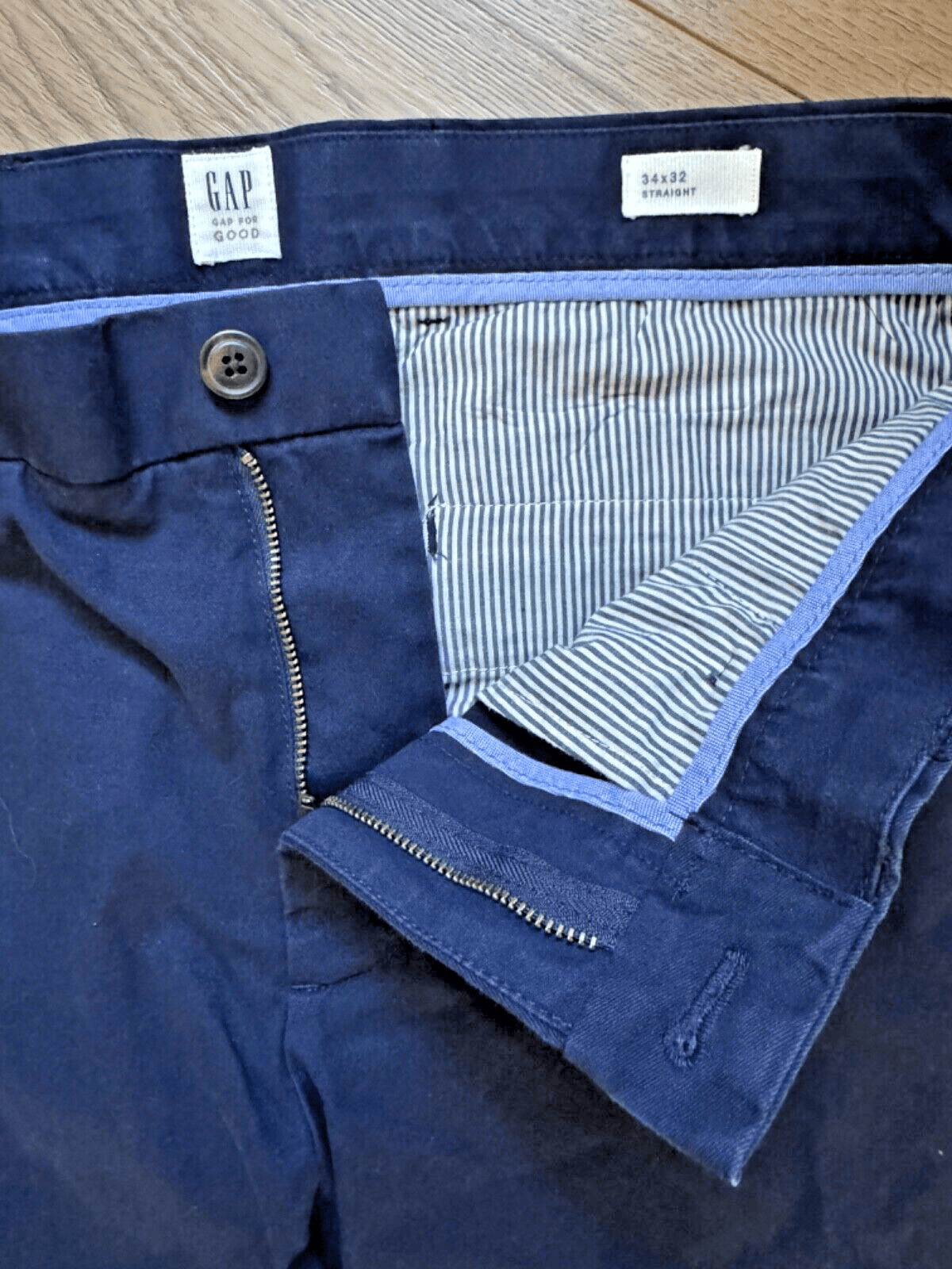 Gap Gap Classic Straight Fit Pants Men Blue Flat 34x32 Chino Size US 34 / EU 50 - 3 Thumbnail