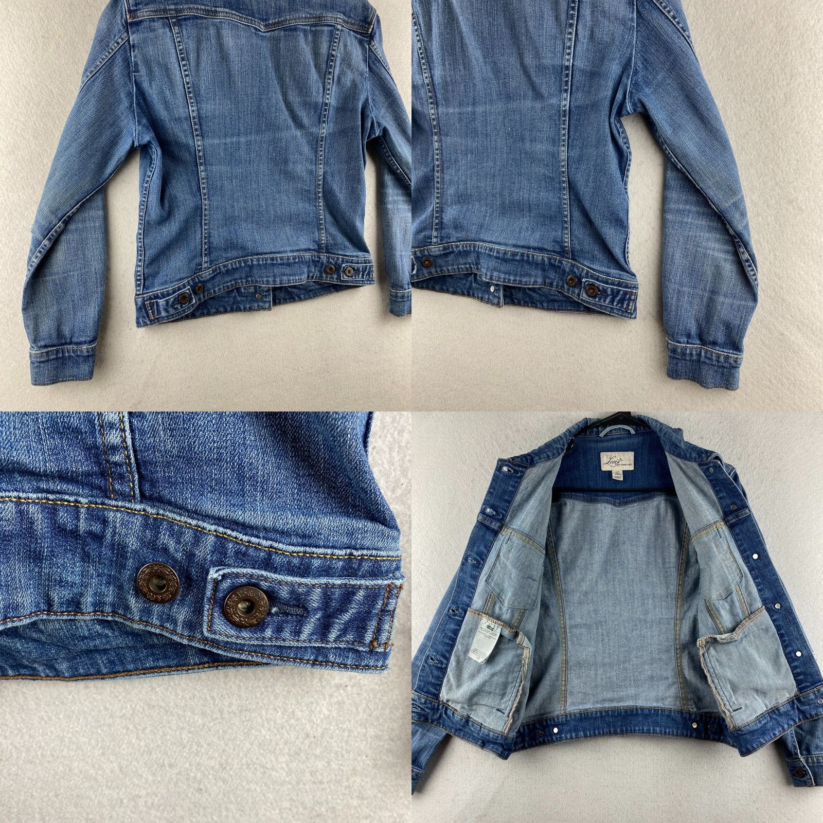 Levi's Levi's Denim Trucker Jacket Womens Large L Blue Distressed Rip Button-Up Size 36" / US 14 / IT 50 - 10 Thumbnail