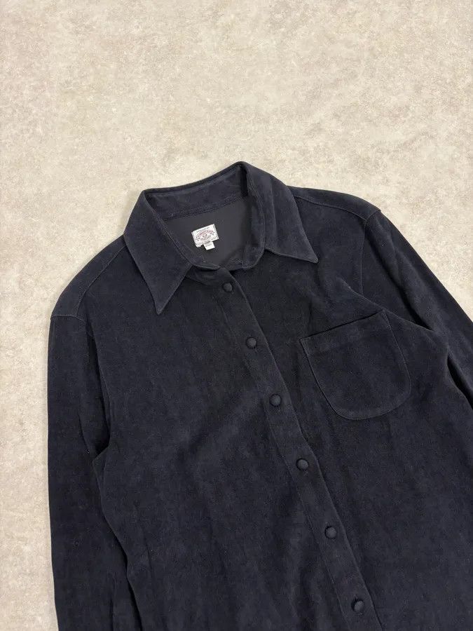 Armani 1990s Armani Alcantara Navy Dark Shirt Size US S / EU 44-46 / 1 - 5 Thumbnail
