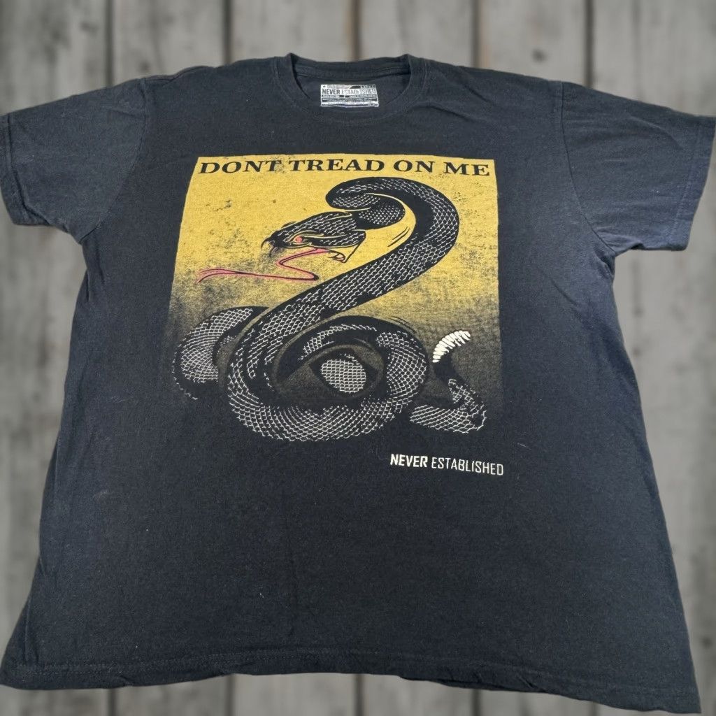 Vintage Never Established Shirt Mens Large Dont Tread On Me Snake Graphic Tee Patriotic Size US L / EU 52-54 / 3 - 1 Thumbnail