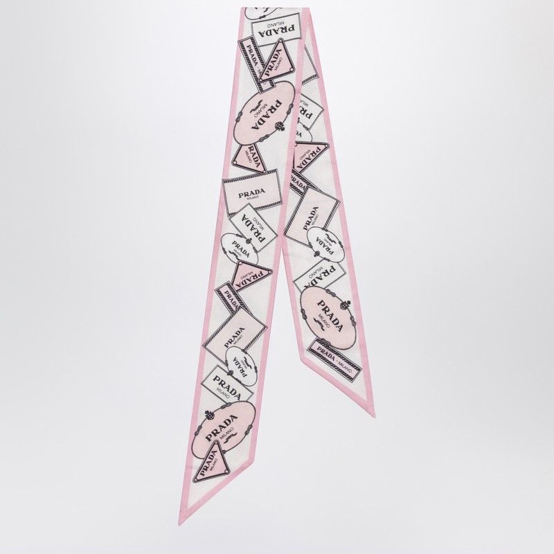 Prada Prada Printed Pink Ribbon In Silk Twill Size ONE SIZE - 1 Thumbnail