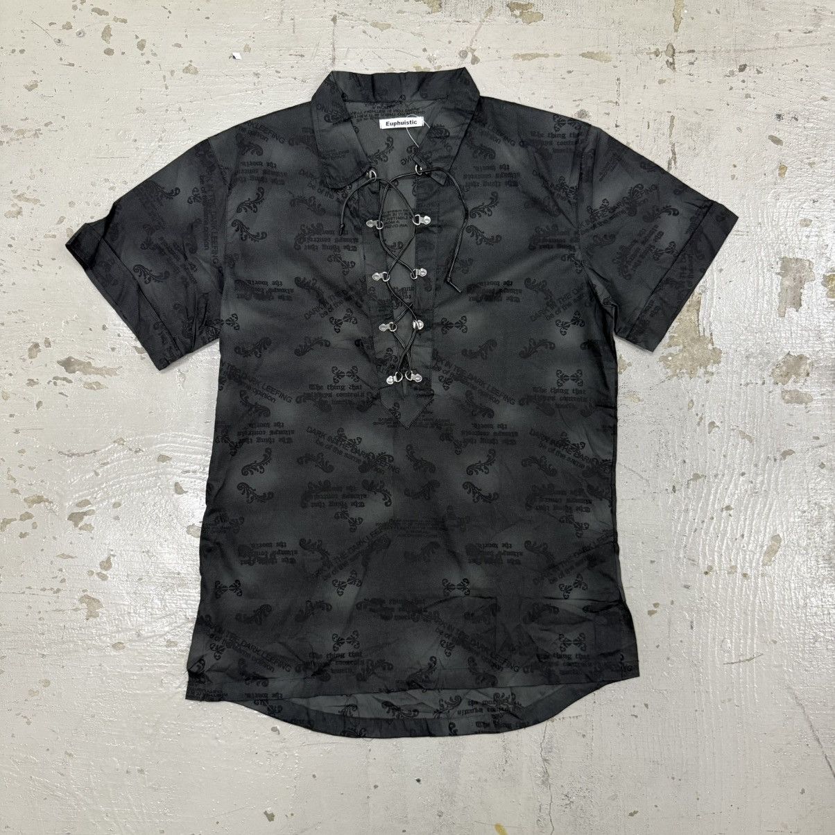14th Addiction Euphuistic Waxed Leather Laces Poem Punk Gothic Riot Shirt Size US L / EU 52-54 / 3 - 2 Thumbnail