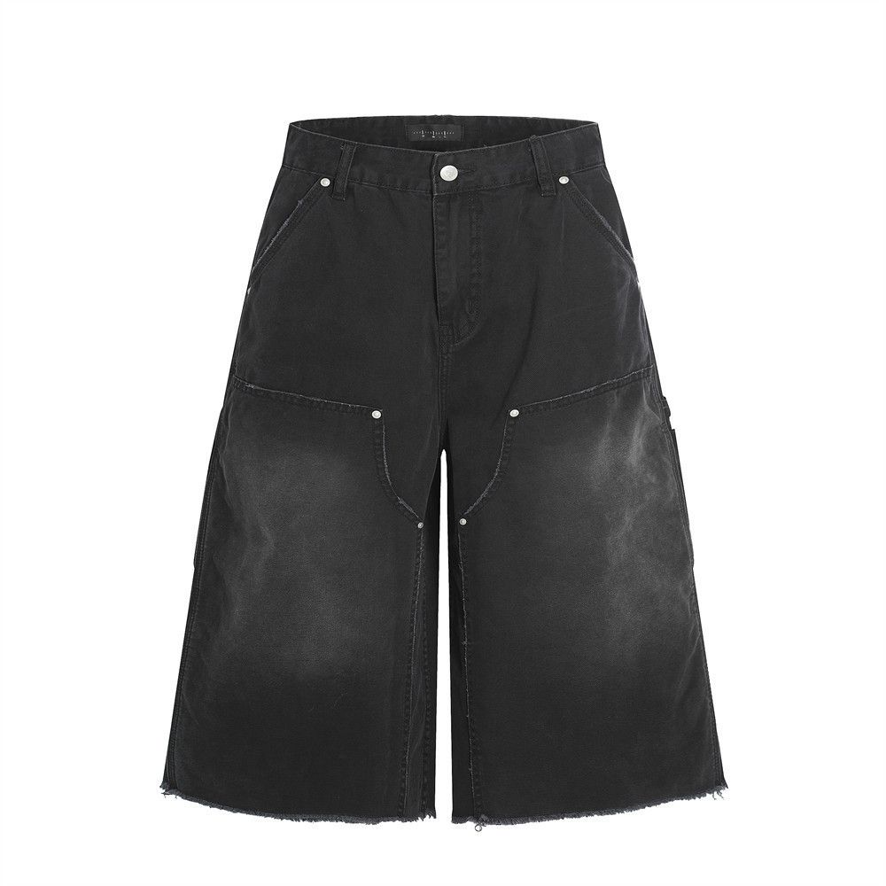 Japanese Brand × Jean Punk distressed men's loose cargo denim shorts Size US 32 / EU 48 - 1 Thumbnail